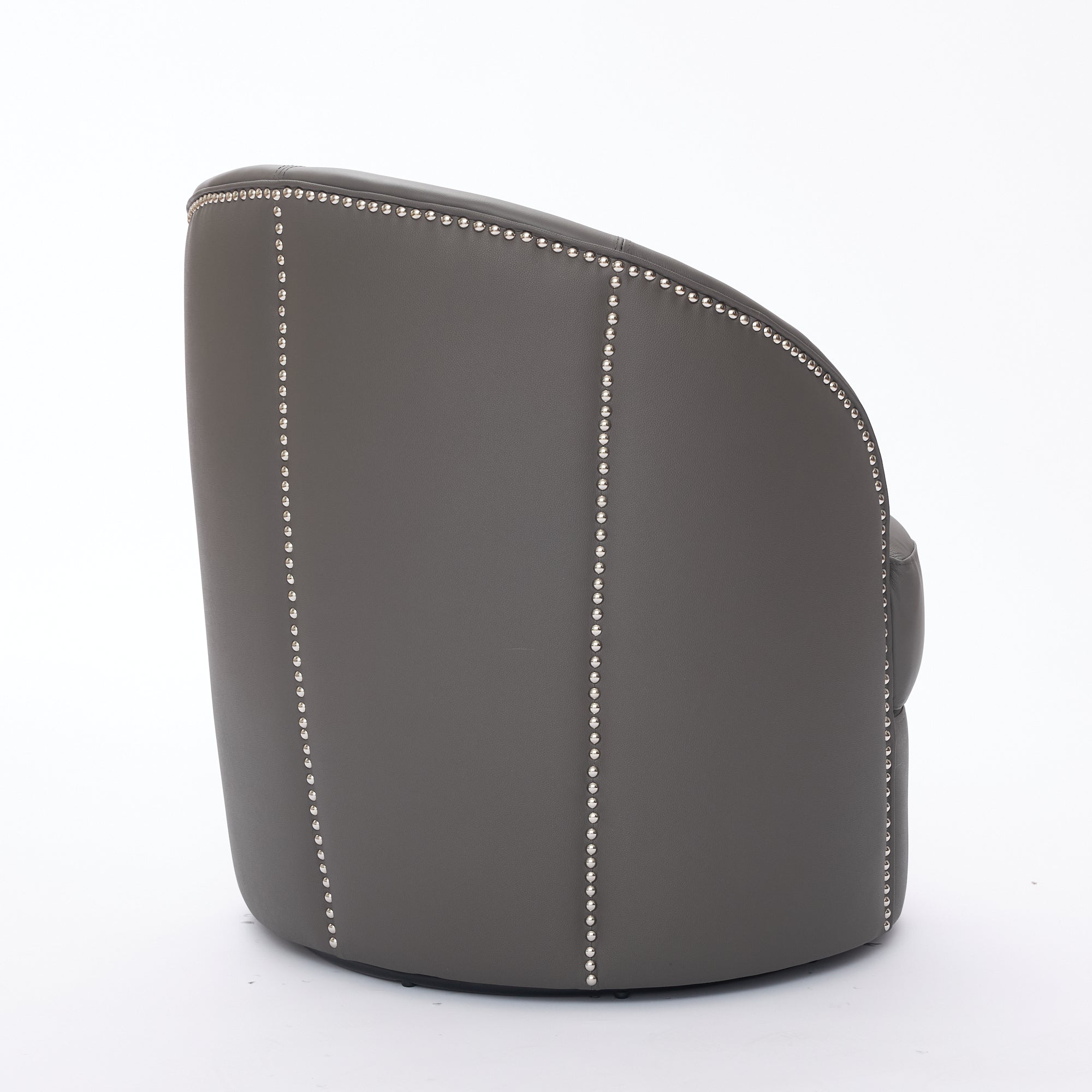 Top-Grain Leather Swivel Accent Chair