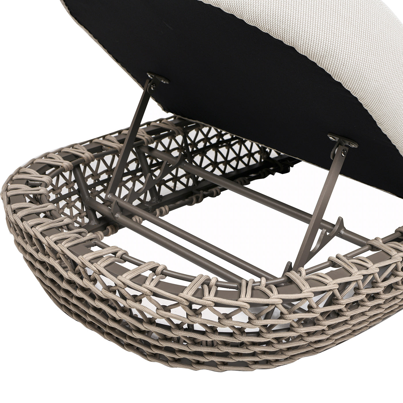 Willow Wicker Upholstered Patio Lounger