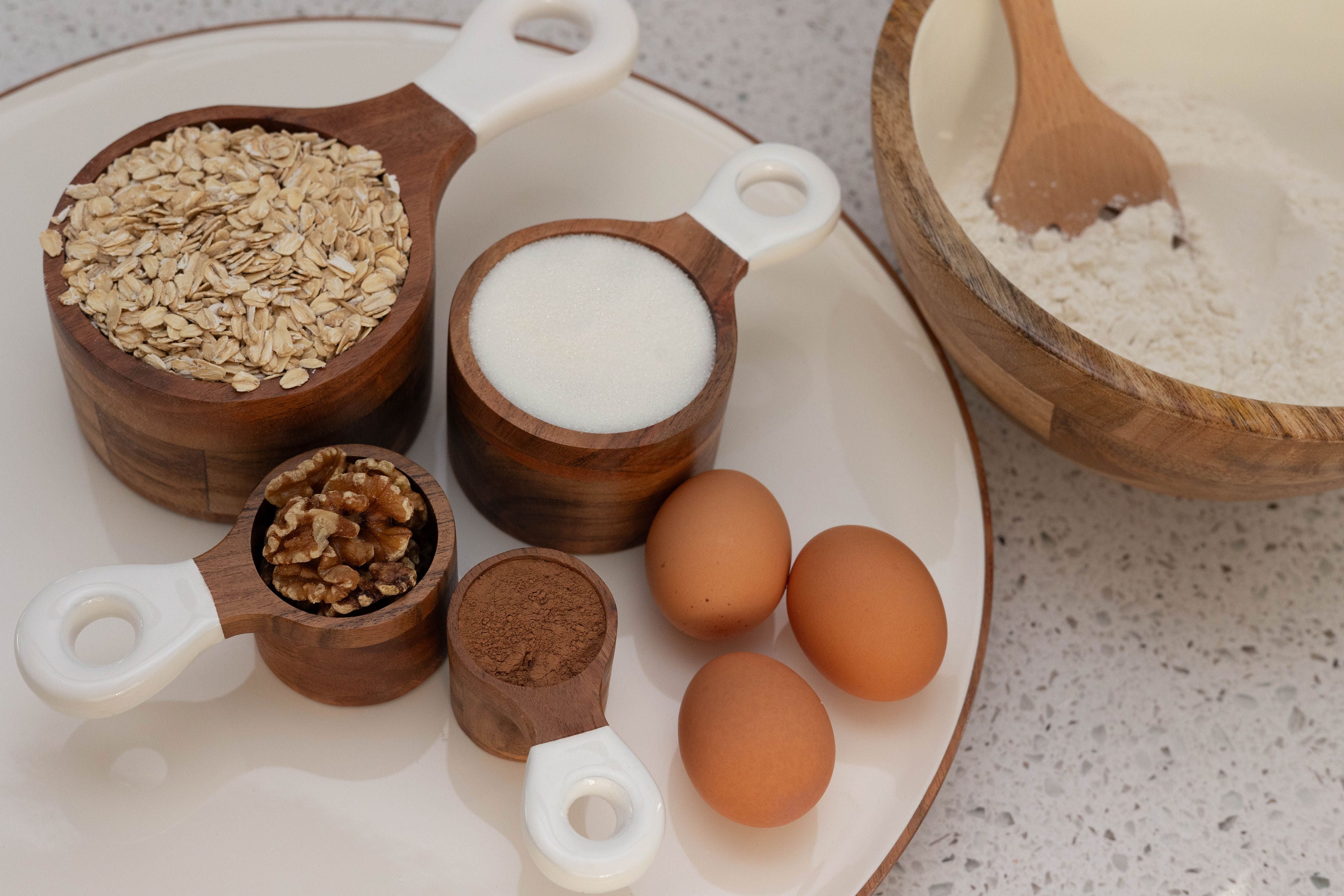 Jeanne Fitz Wood + White Collection Acacia Wood Measuring Cups