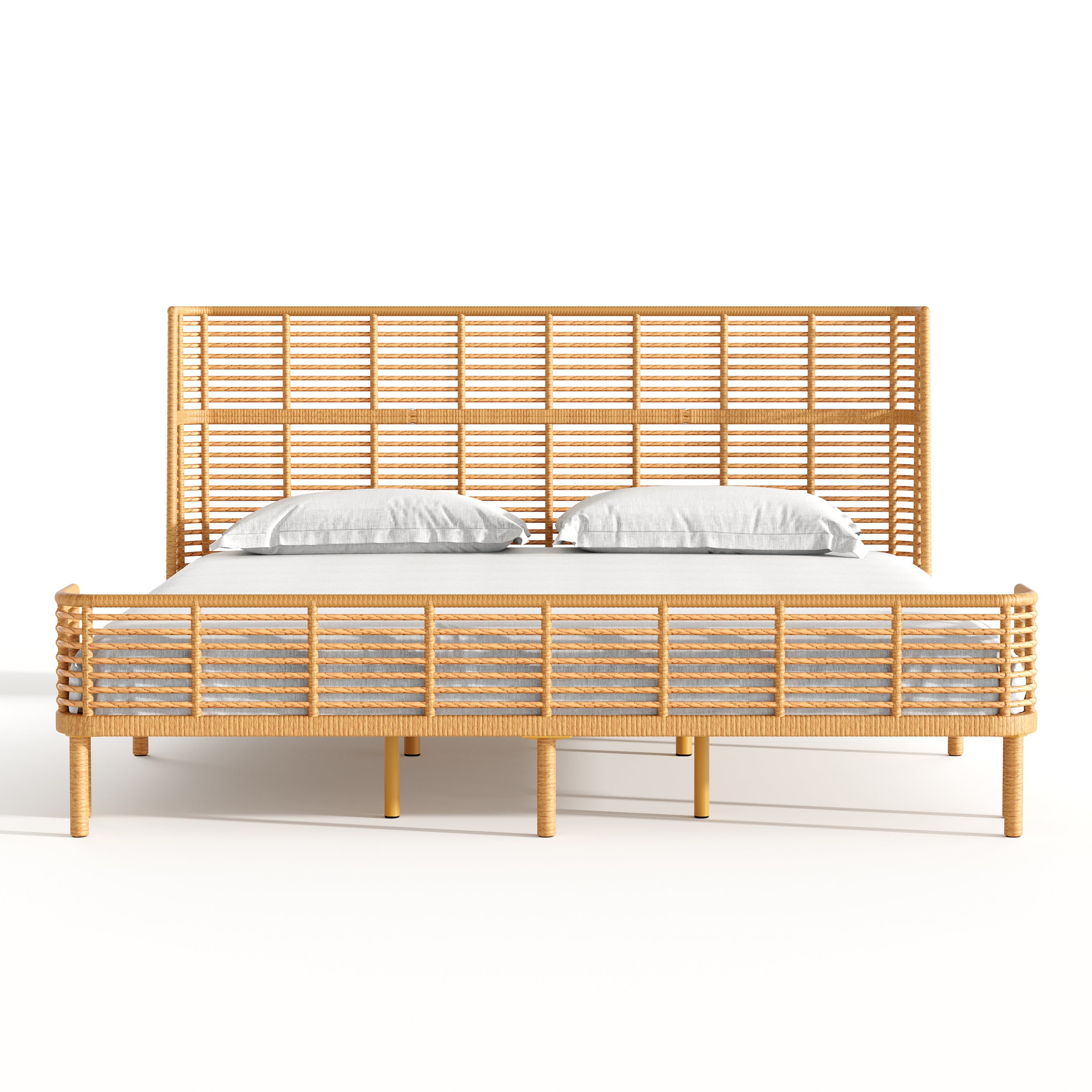 Wingback Rattan Bed