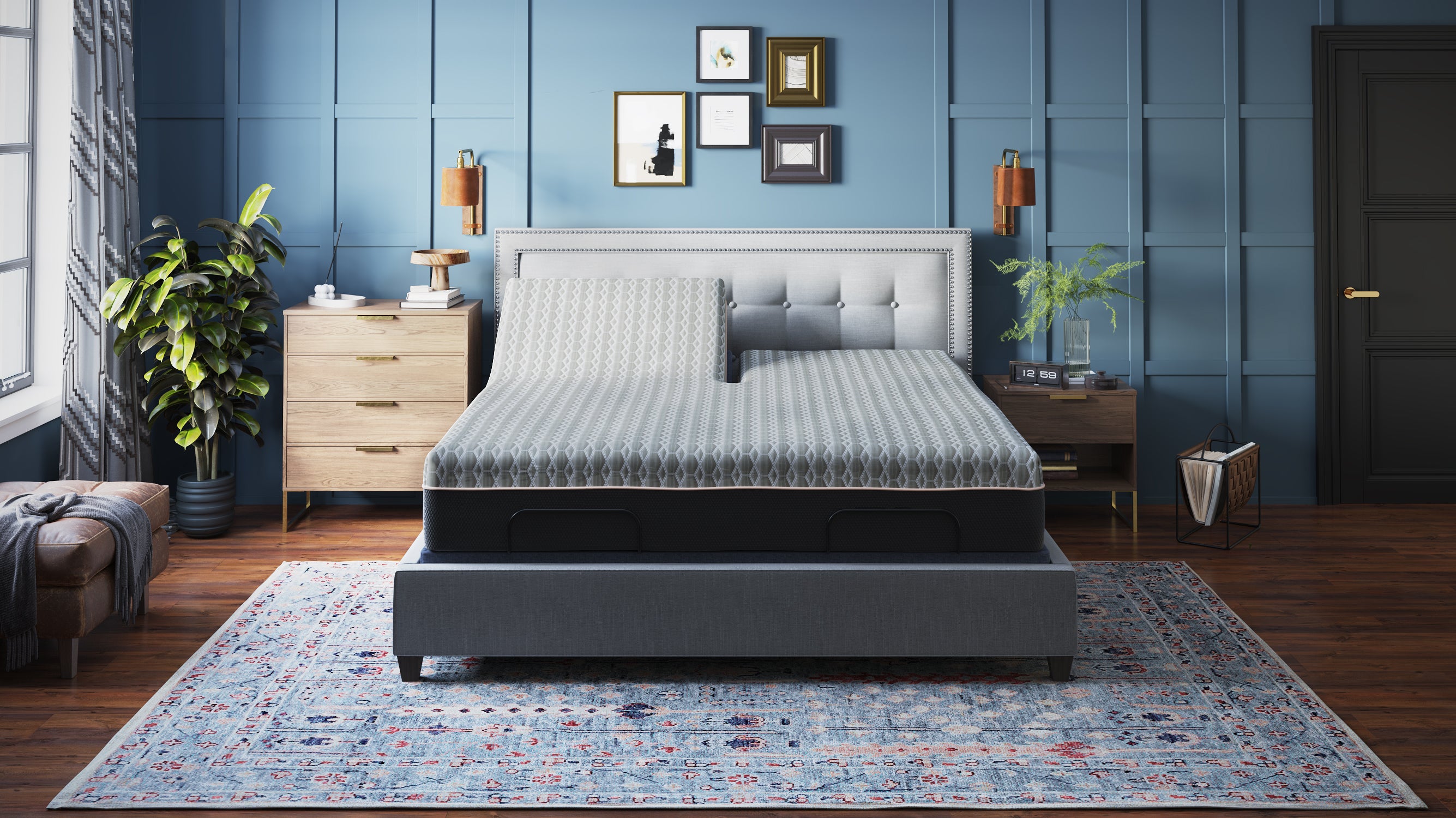 BedTech Copper Lux Hybrid 12" Split Top Mattress With Copper Infused Contouring Memory Comfort Layer and Supportive Coil System