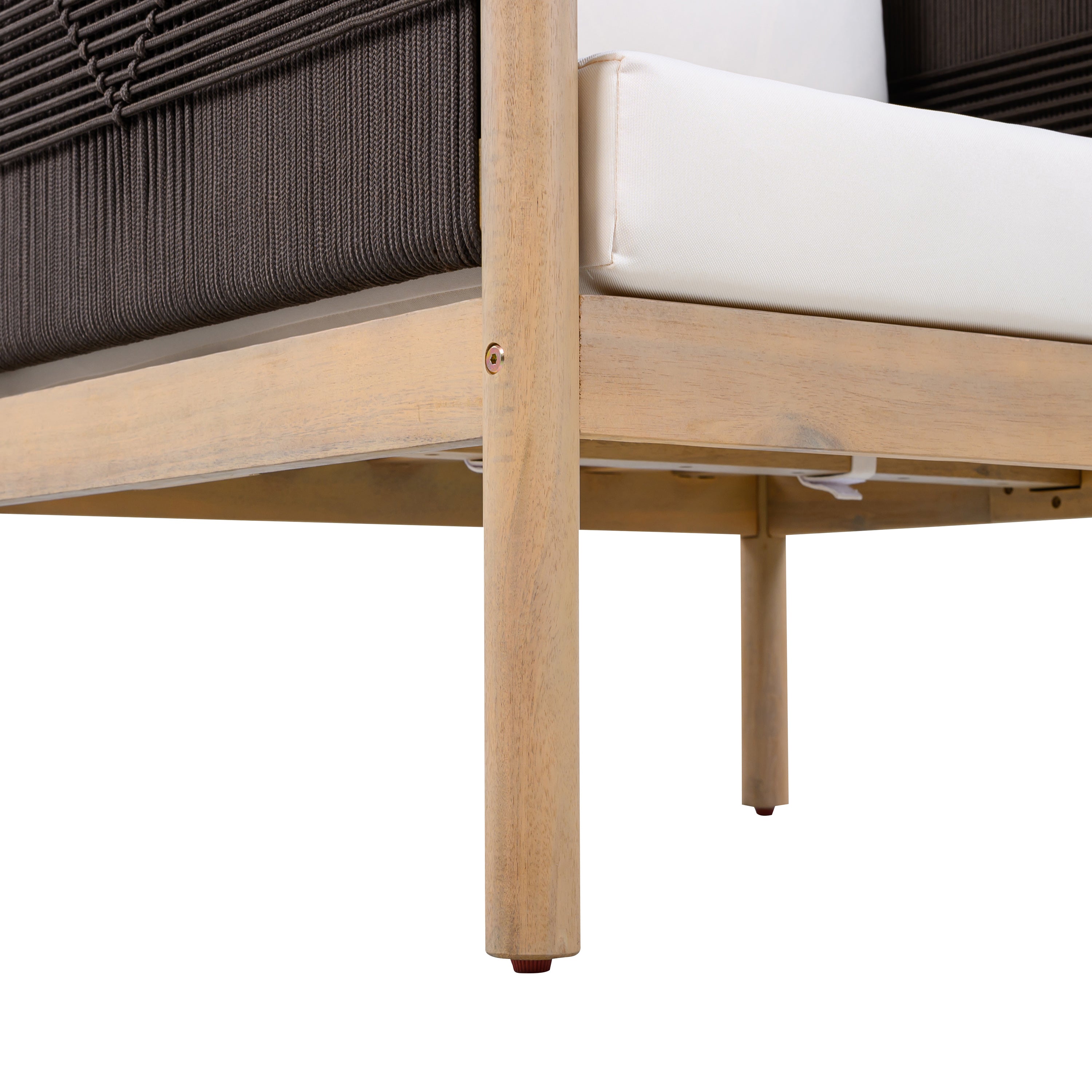 Seabrook Acacia Wood Outdoor Club Chair with Diamond Rope Weave & Cushions