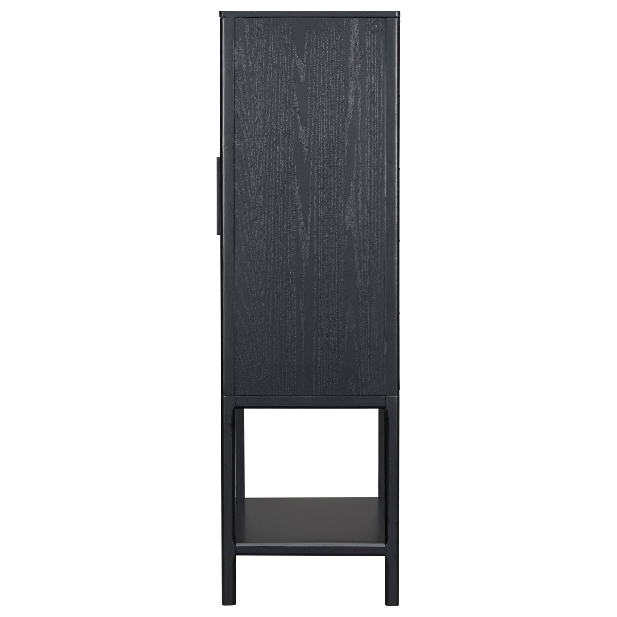 Modern Oak Veneer Tall Cabinet