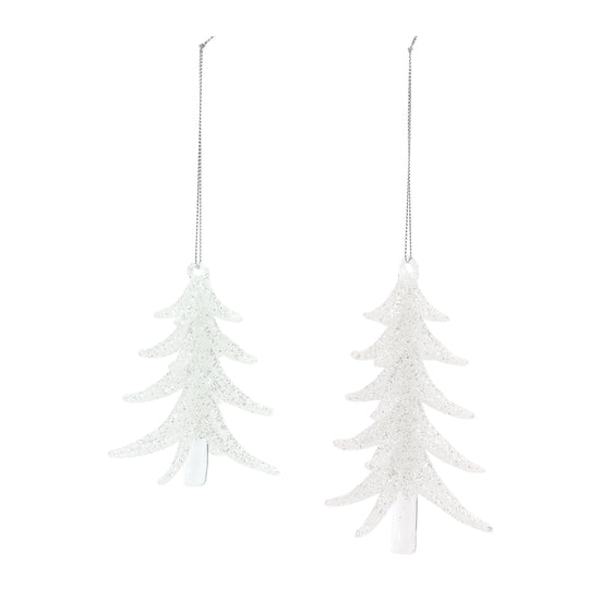 Sparkle Glass Pine Tree Ornament, Set of 6