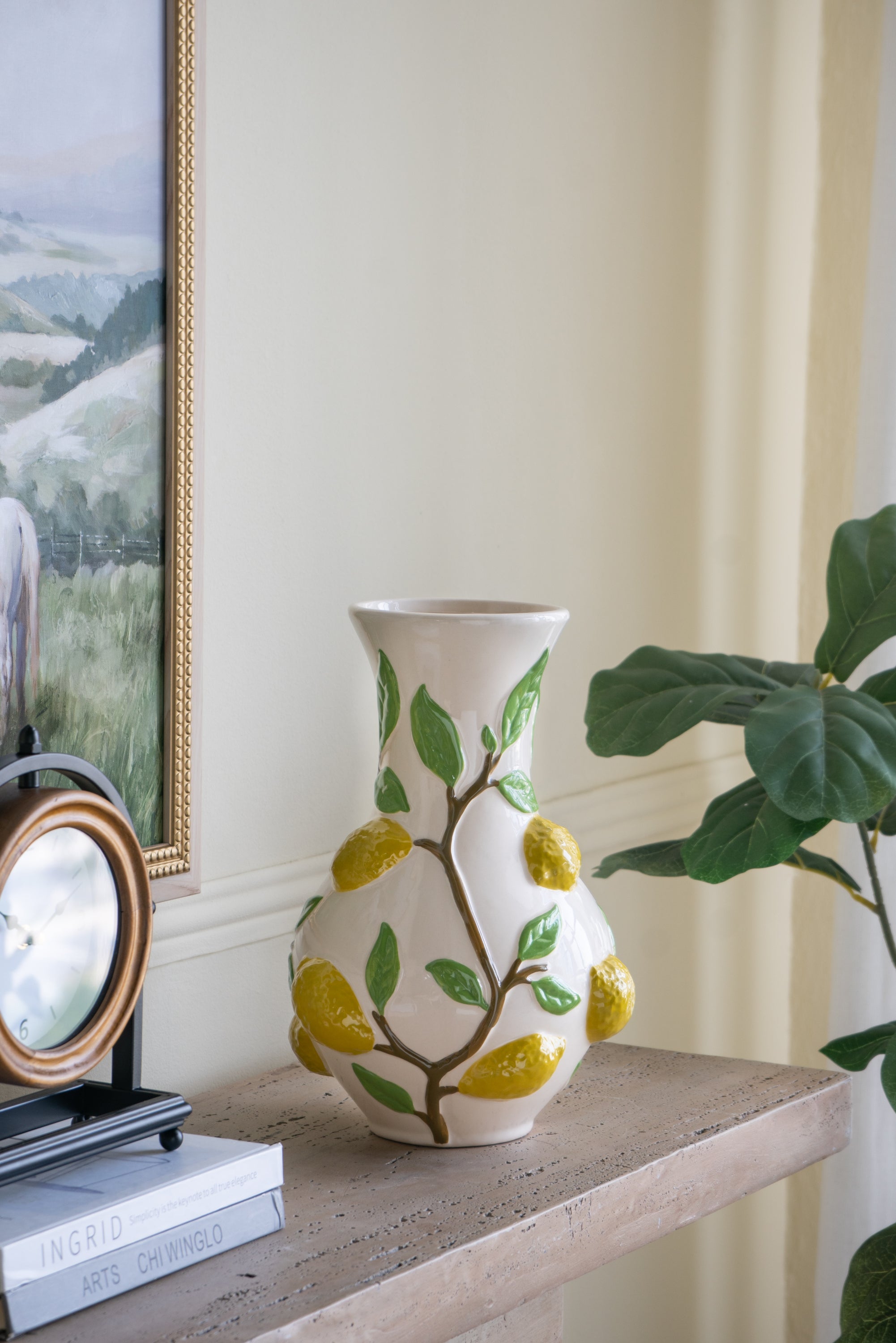 White Lemon Narrow Neck Vase