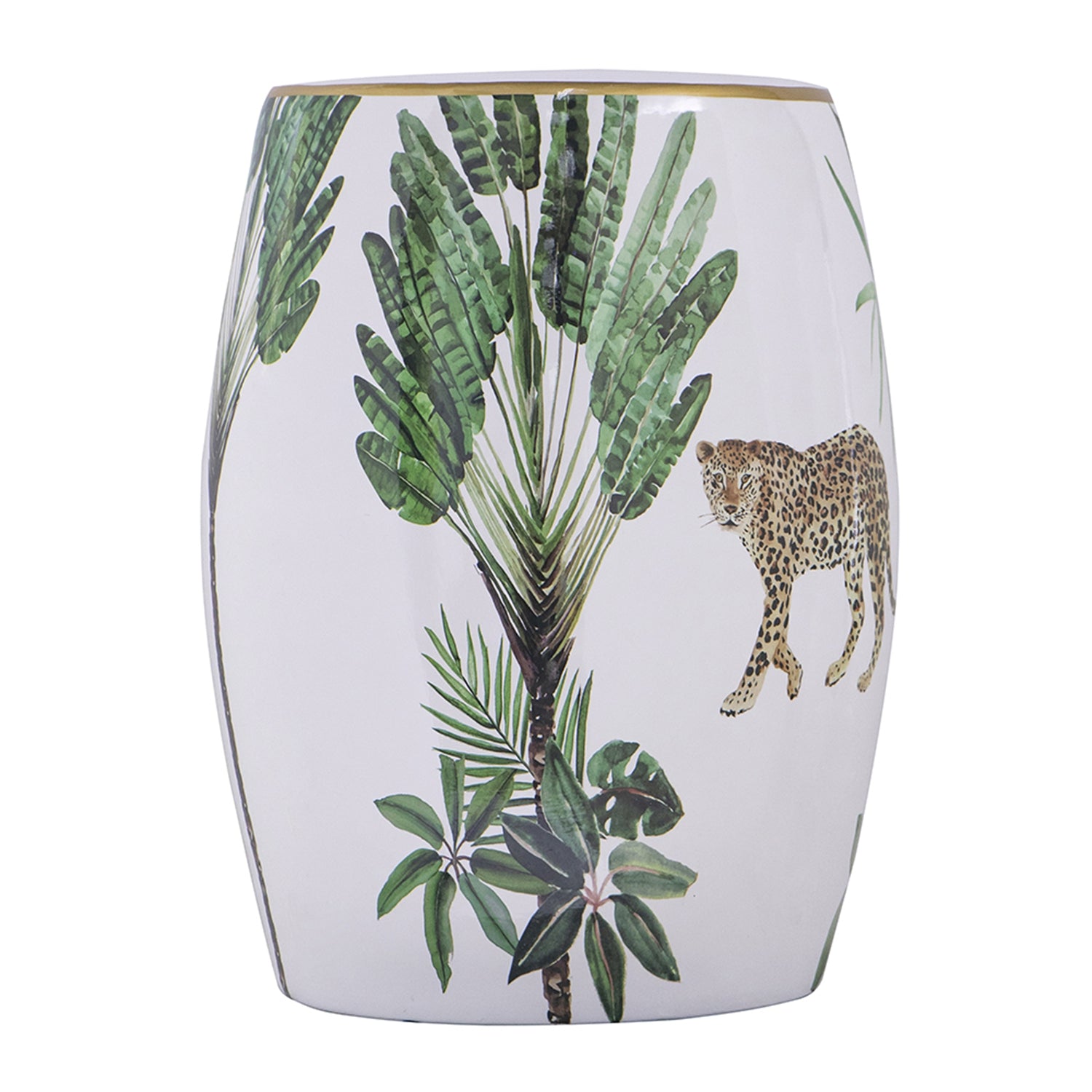 Jungle Ceramic Accent Garden Stool
