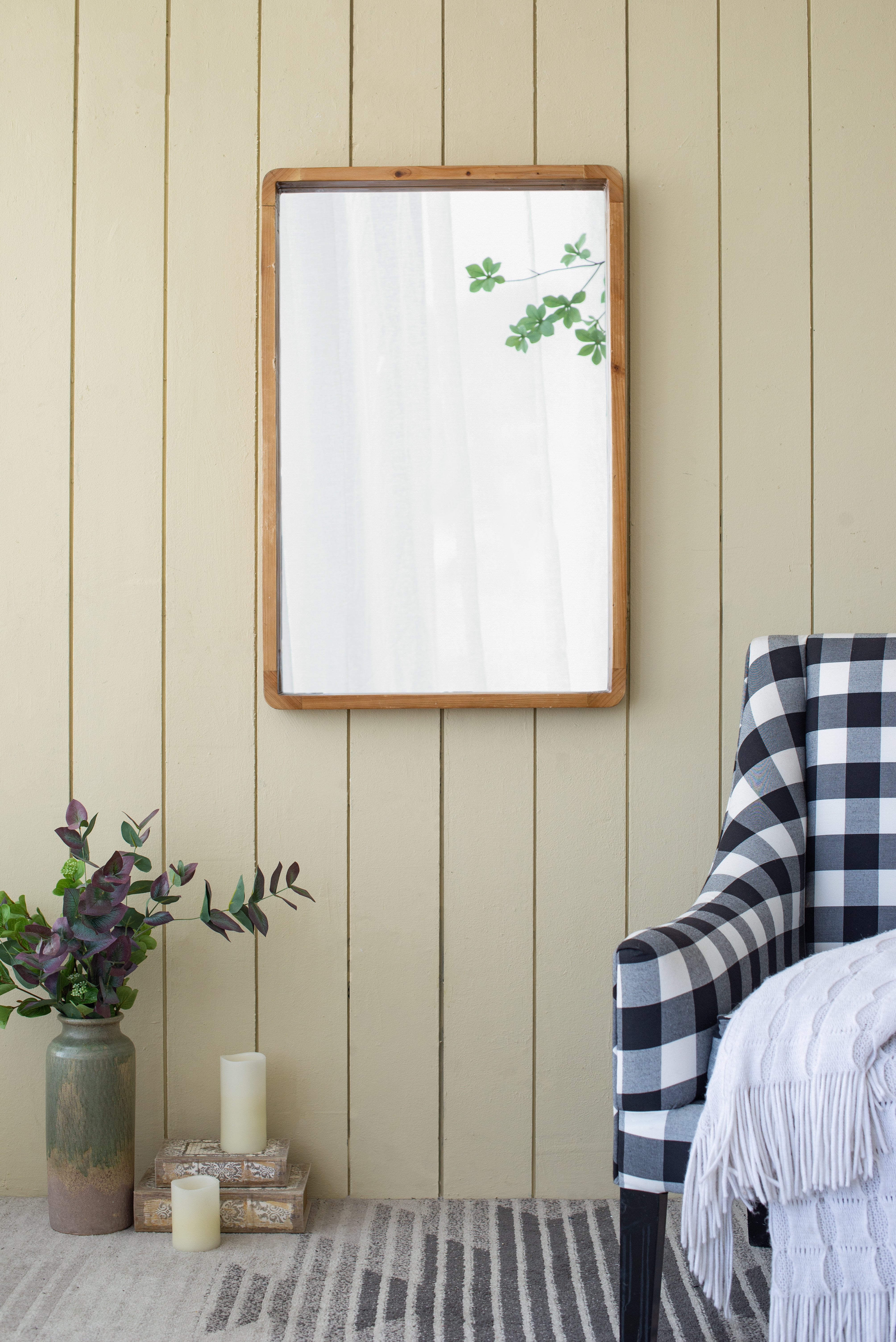 24" x 36" Rectangle Wall Mirror with Wood Frame