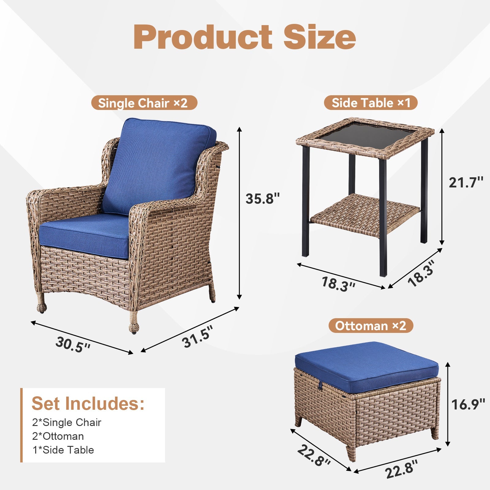 Avery 5 Piece Outdoor Lounge Set