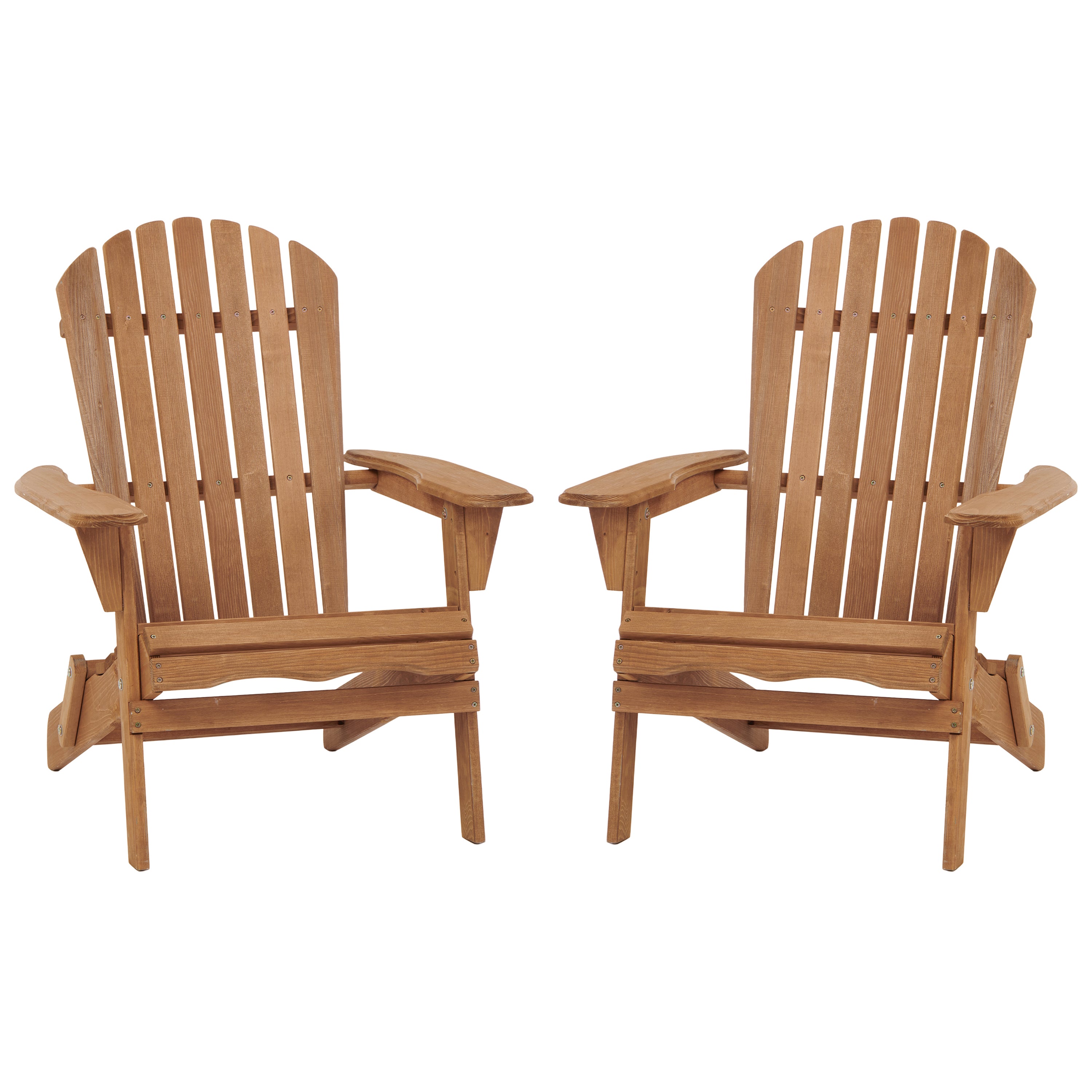 Outdoor Wooden Folding Adirondack Chair, Set of 2