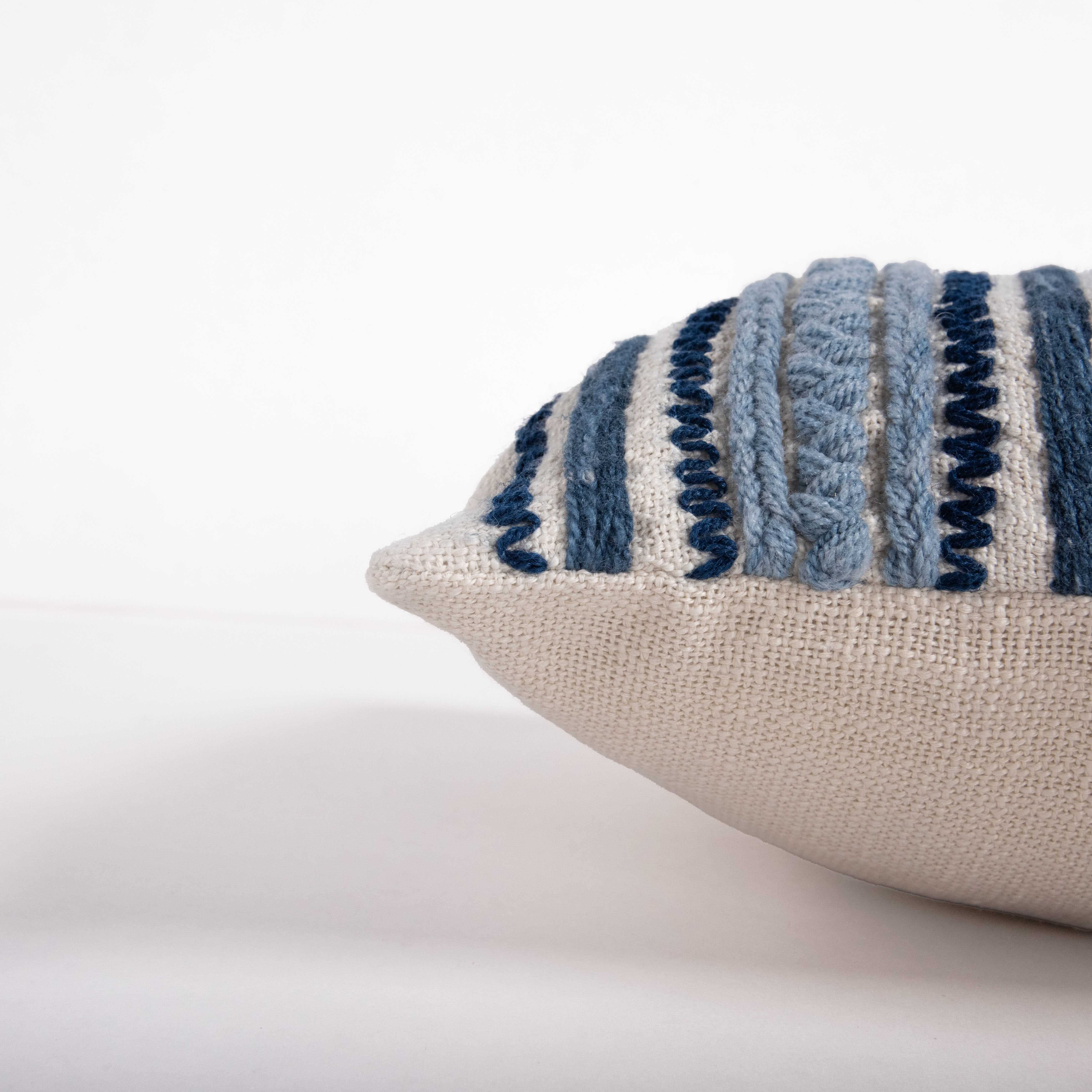 Woven Applied Yarns Abstract Decorative Throw Pillow
