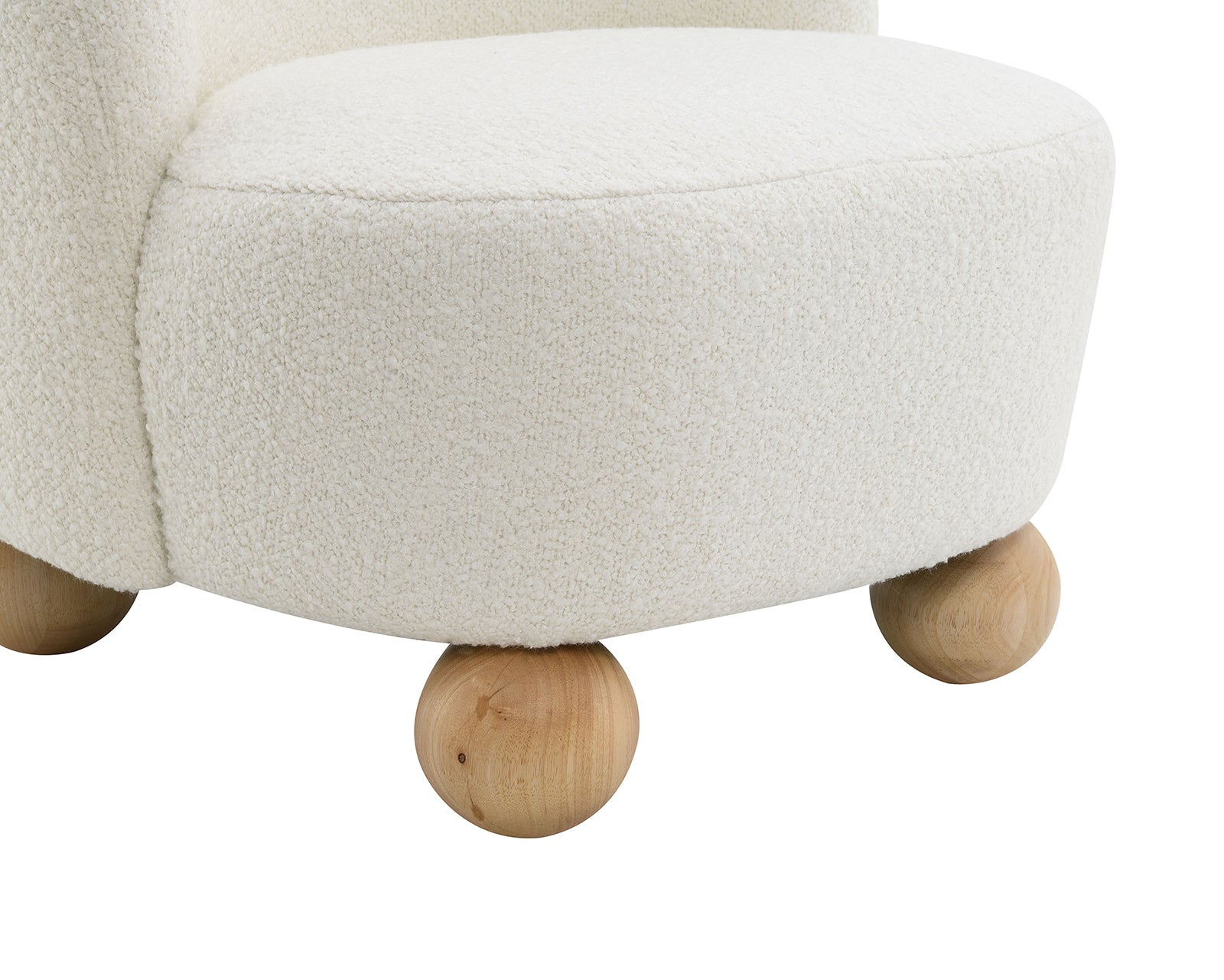 Modern Boucle Upholstered Accent Chair with Ball Feet
