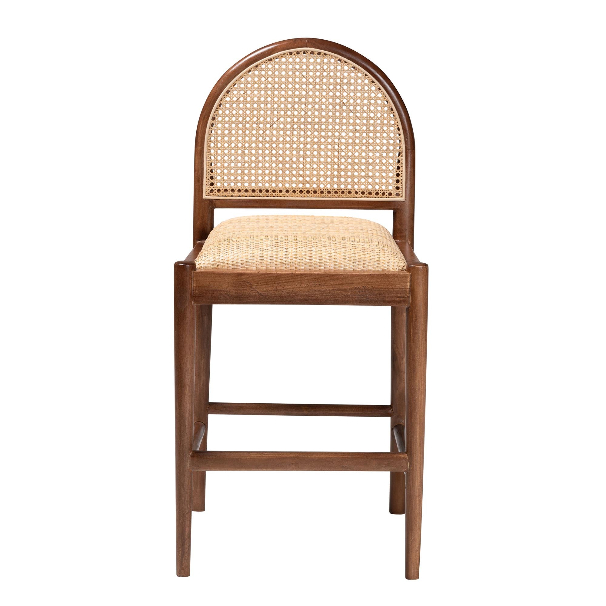 Mason Rattan and Acacia Wood Counter Stool