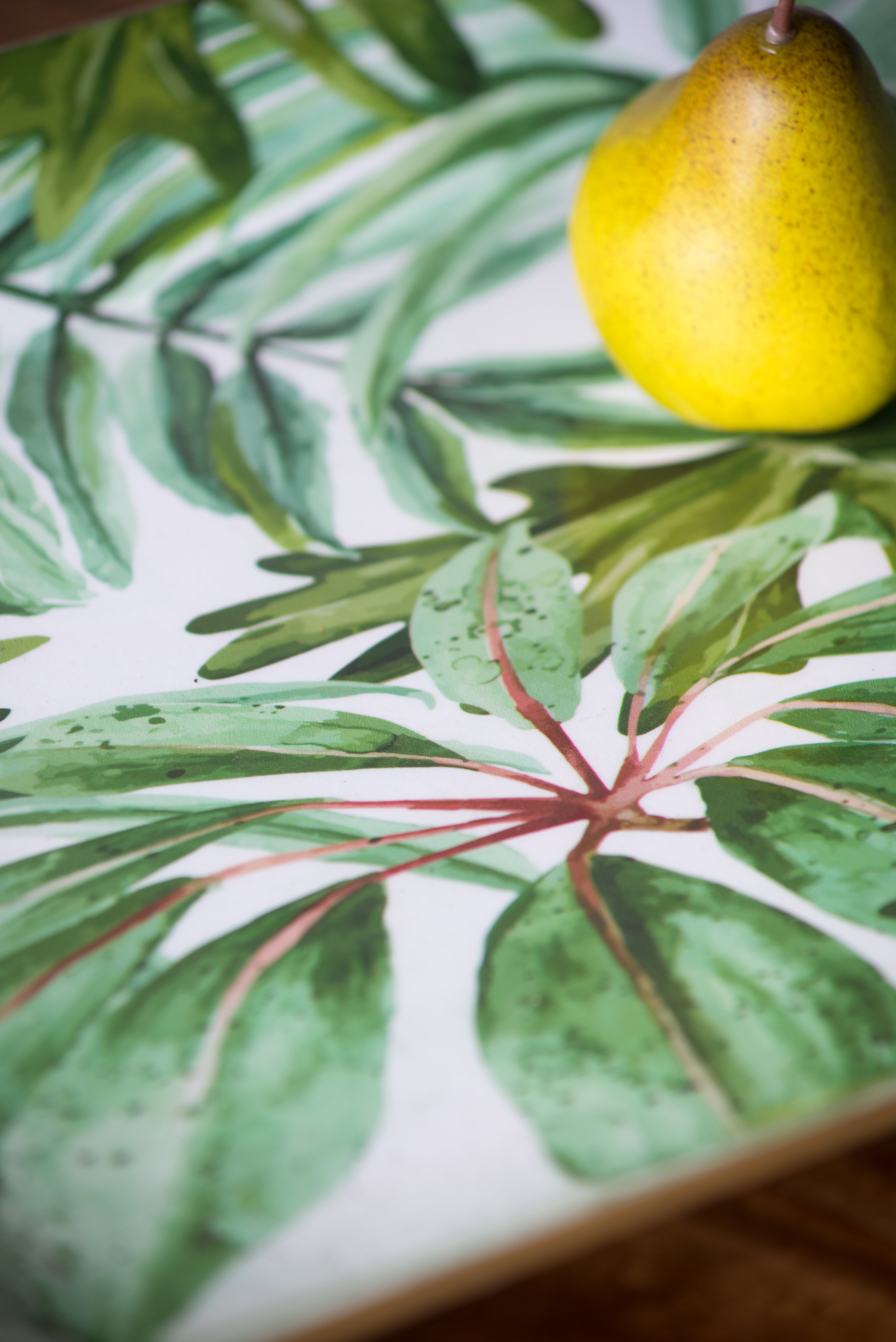 Palm Leaf Plastic Charger Plate, 4 Pack