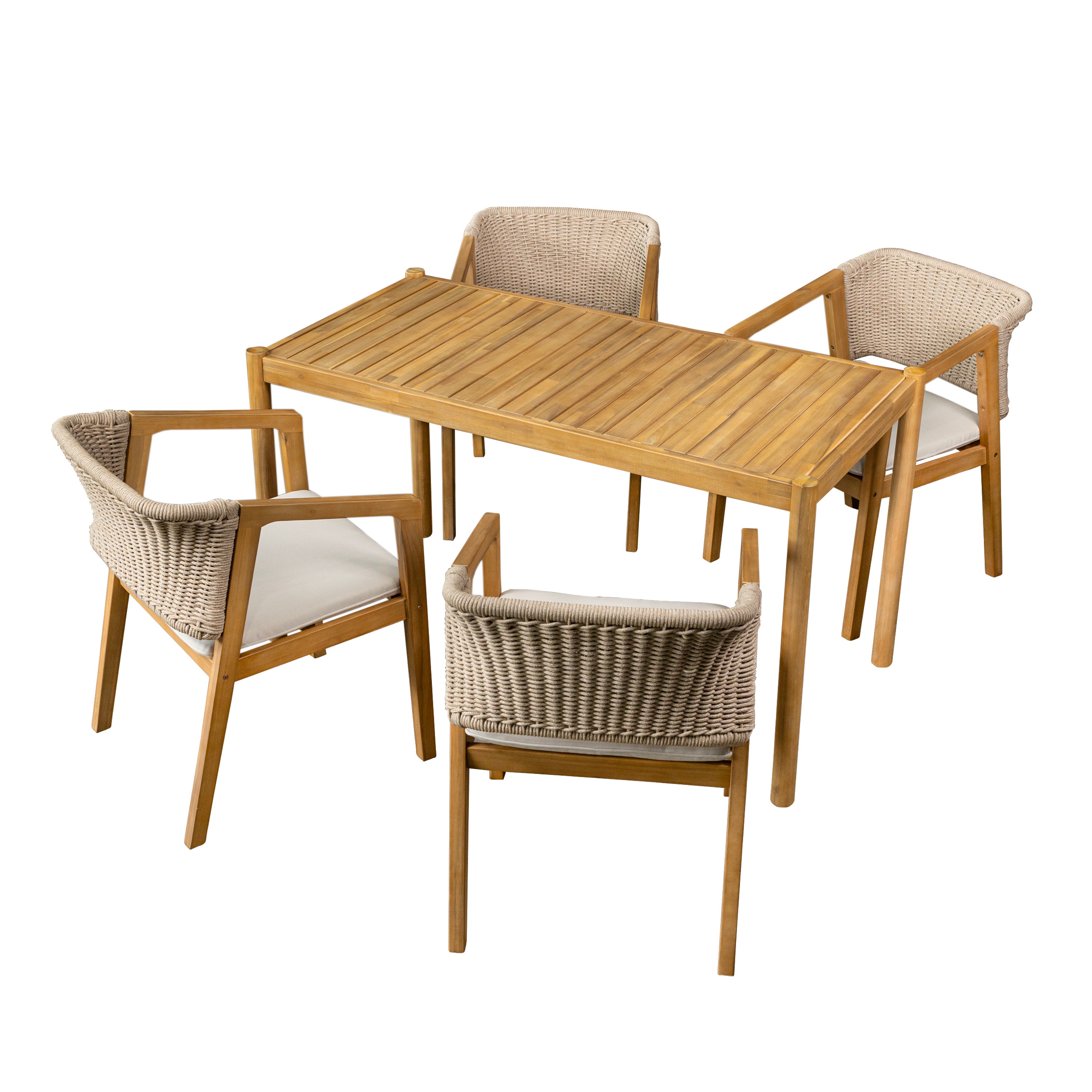 Acacia Wood Outdoor Dining Set of 5