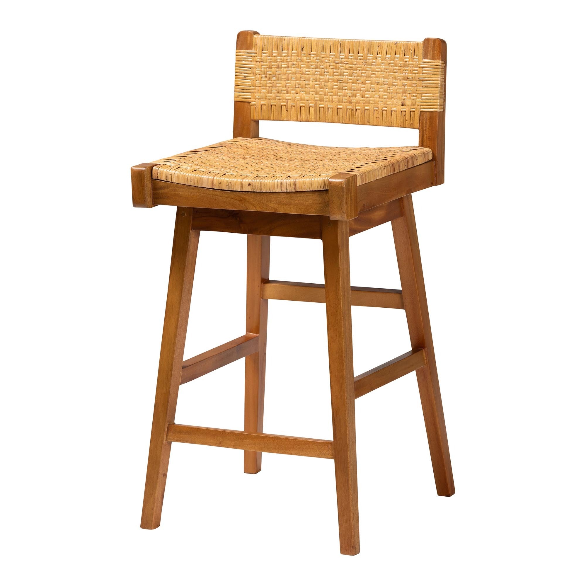 Alexandra Rattan and Wood Bar Stool