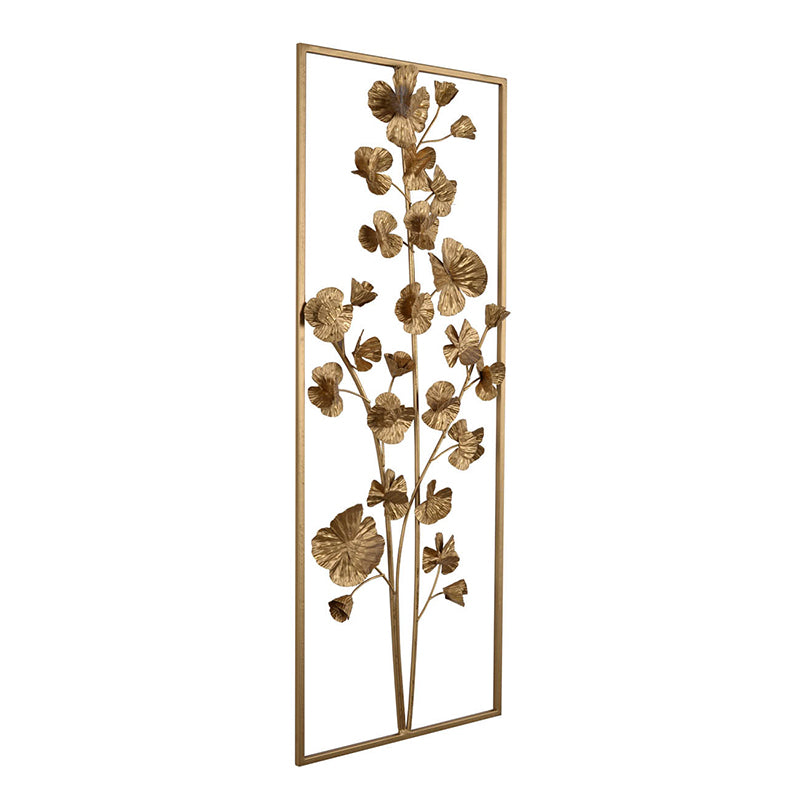 30" x 12" Rectangle Flower Wall Decor with Metal Frame