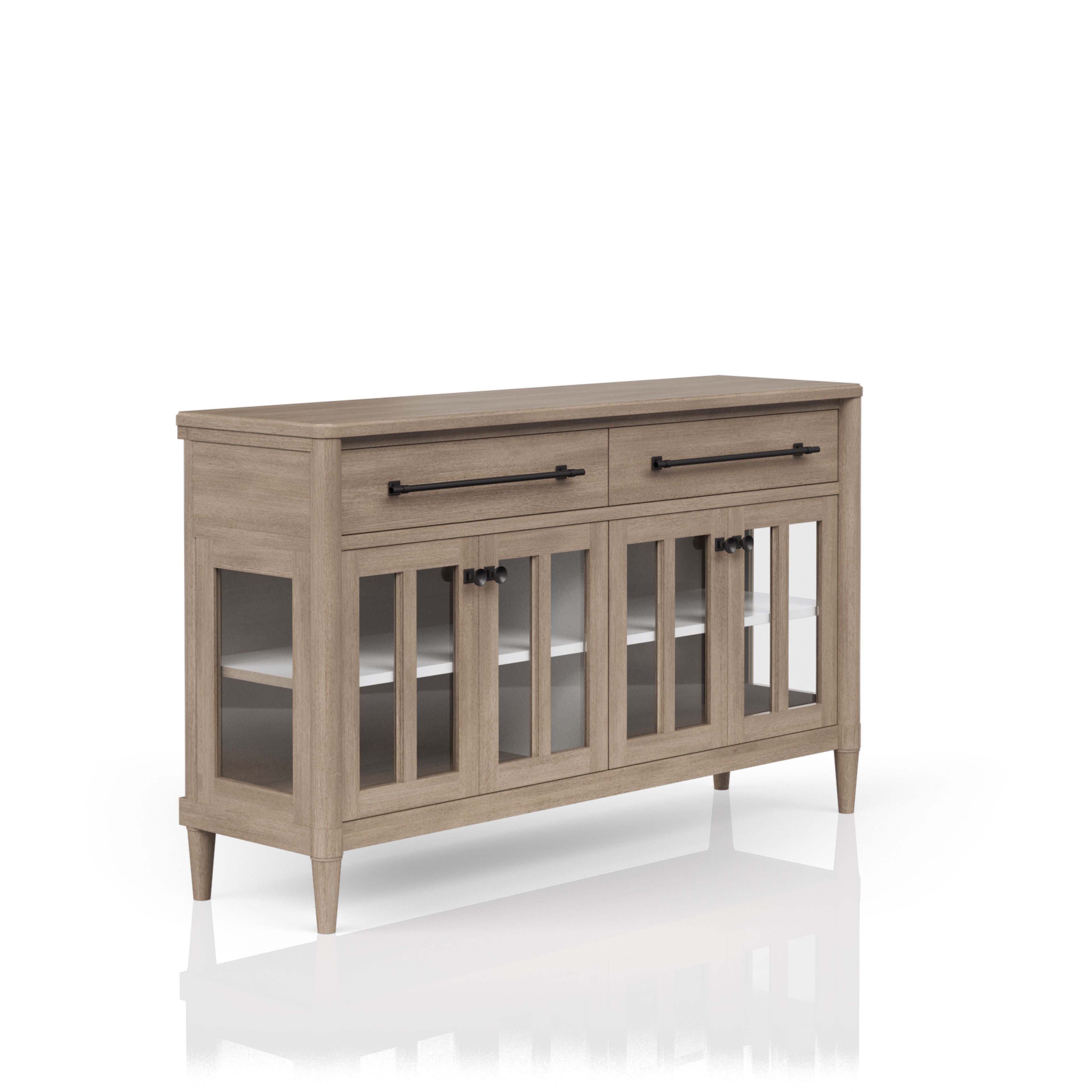 Buffet with Glass Cabinet Doors