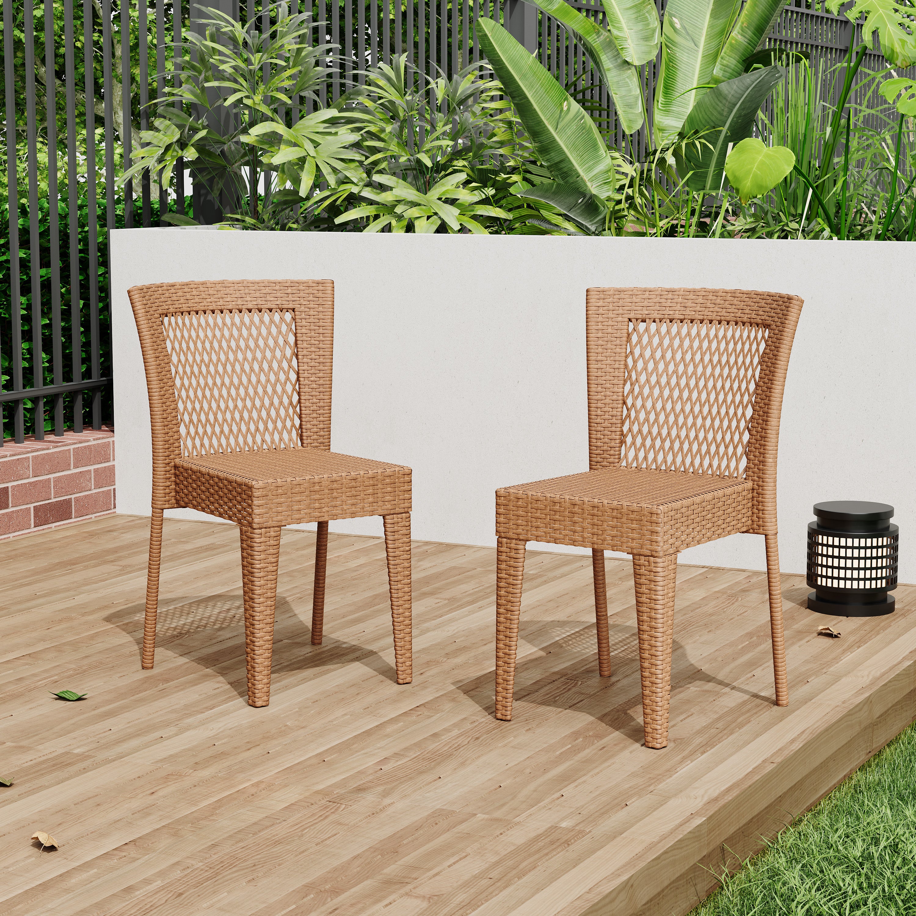 Farley Stacking Outdoor Dining Chairs, Set of 2