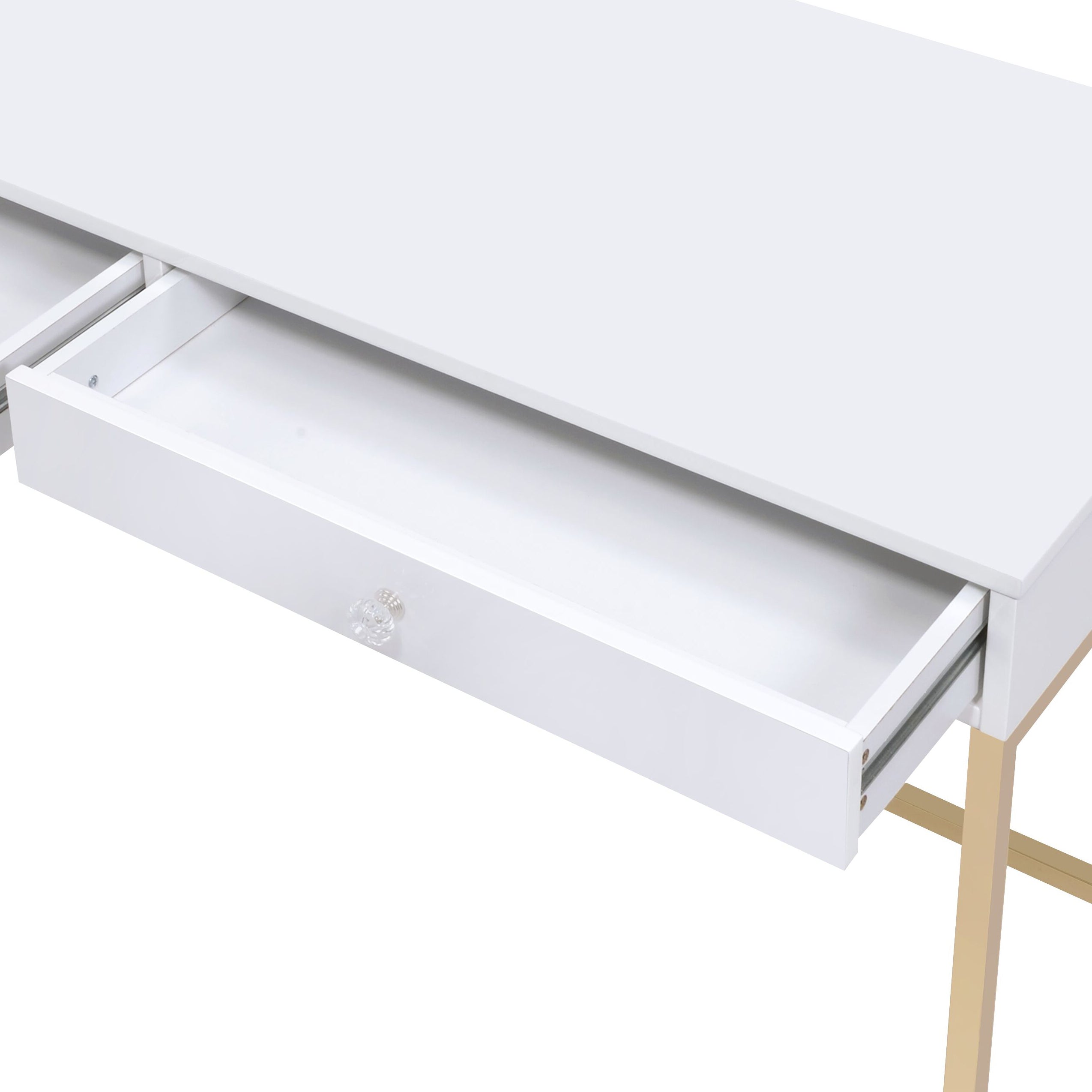 Ottey High Gloss & Gold Finish Writing Desk