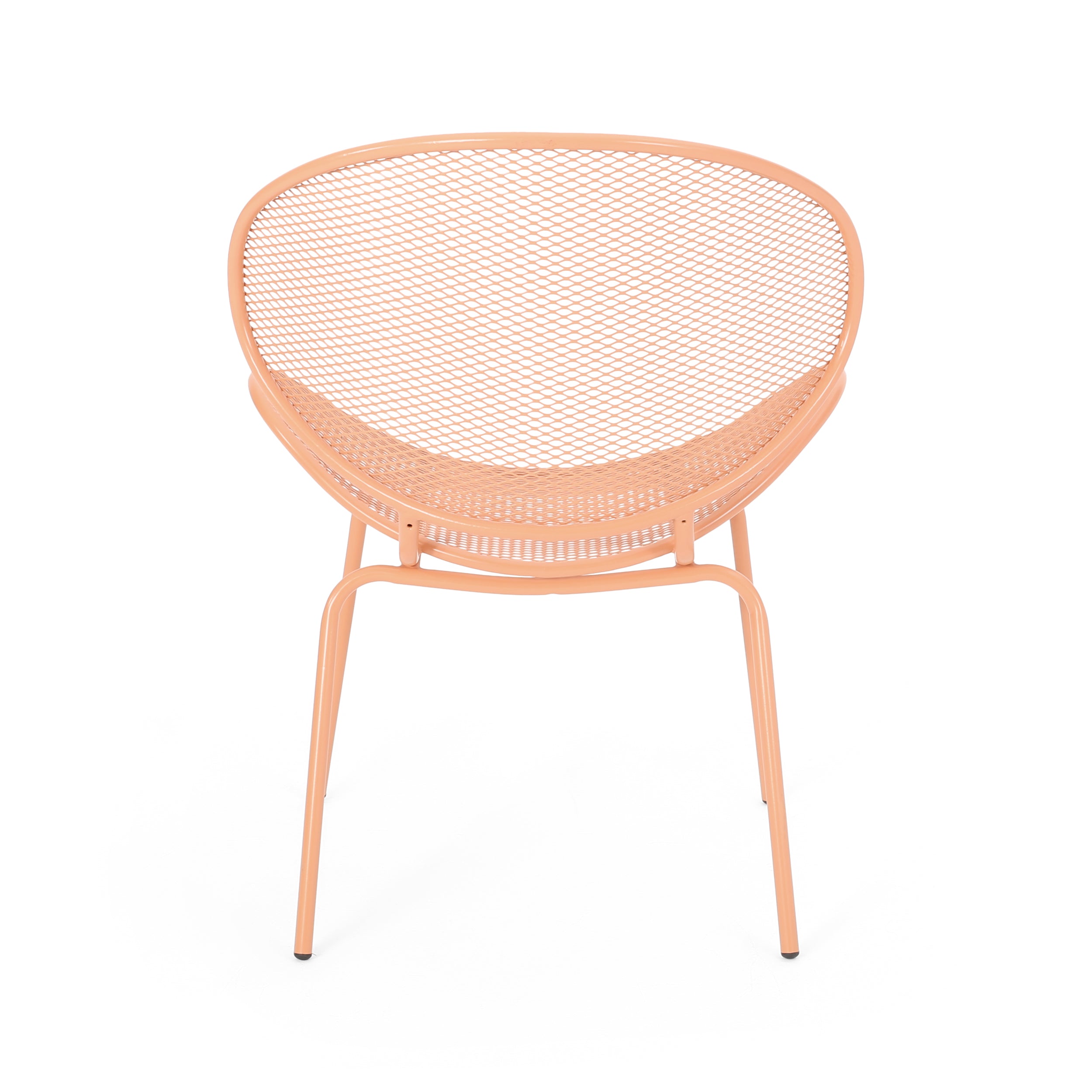 Outdoor Iron Chair with Tapered Legs and Wing Design, Set of 2
