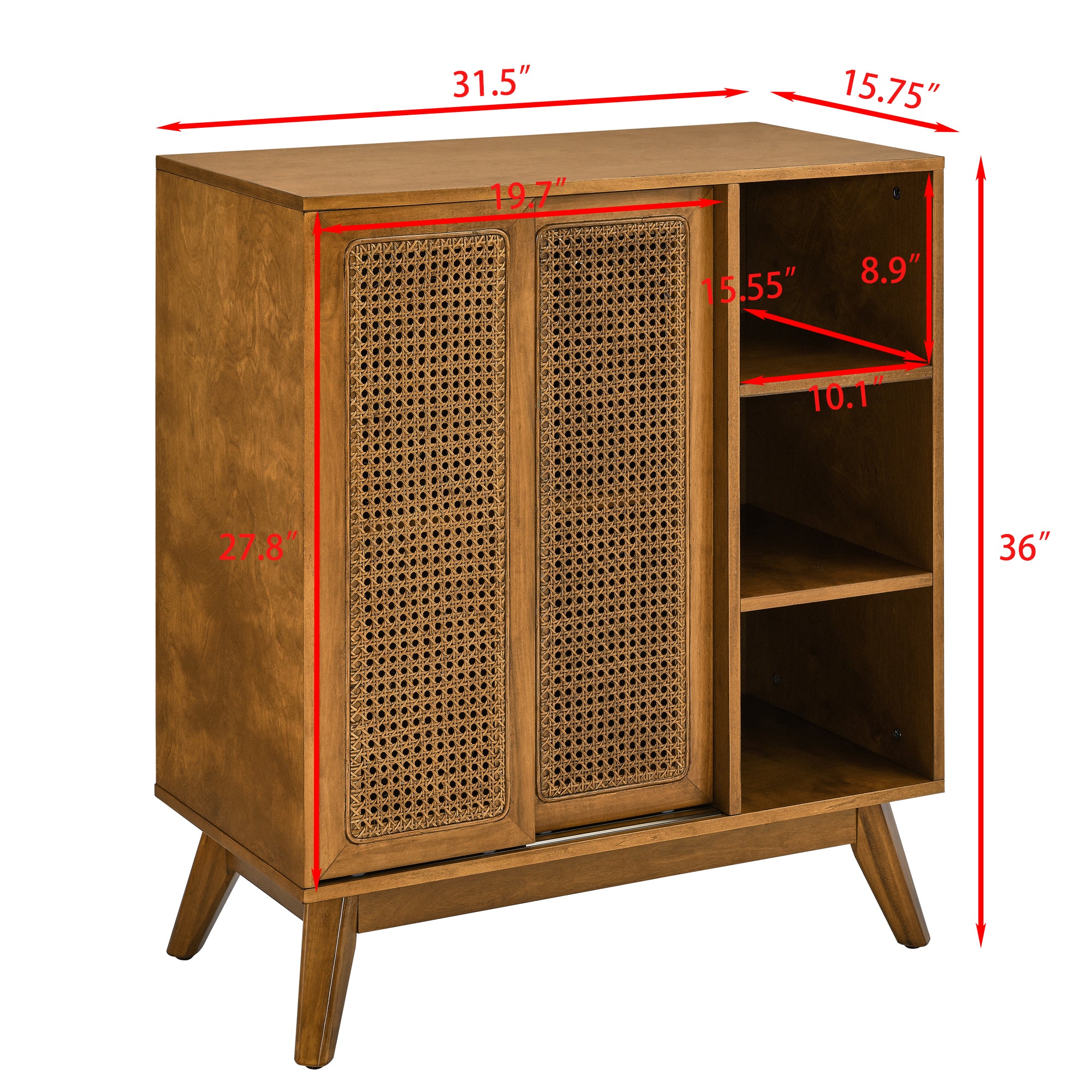 Mid Century Modern Rattan Sideboard Cabinet