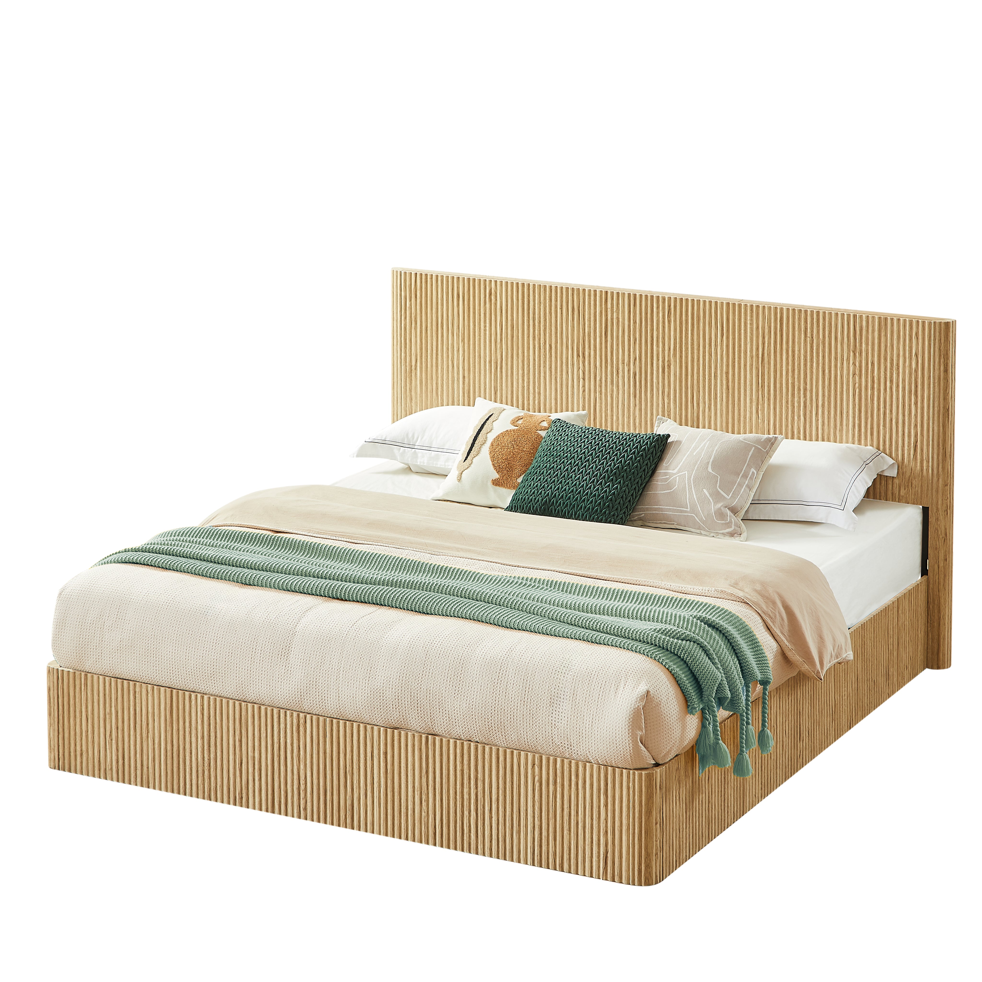 Fluted Lift Up Storage Bed
