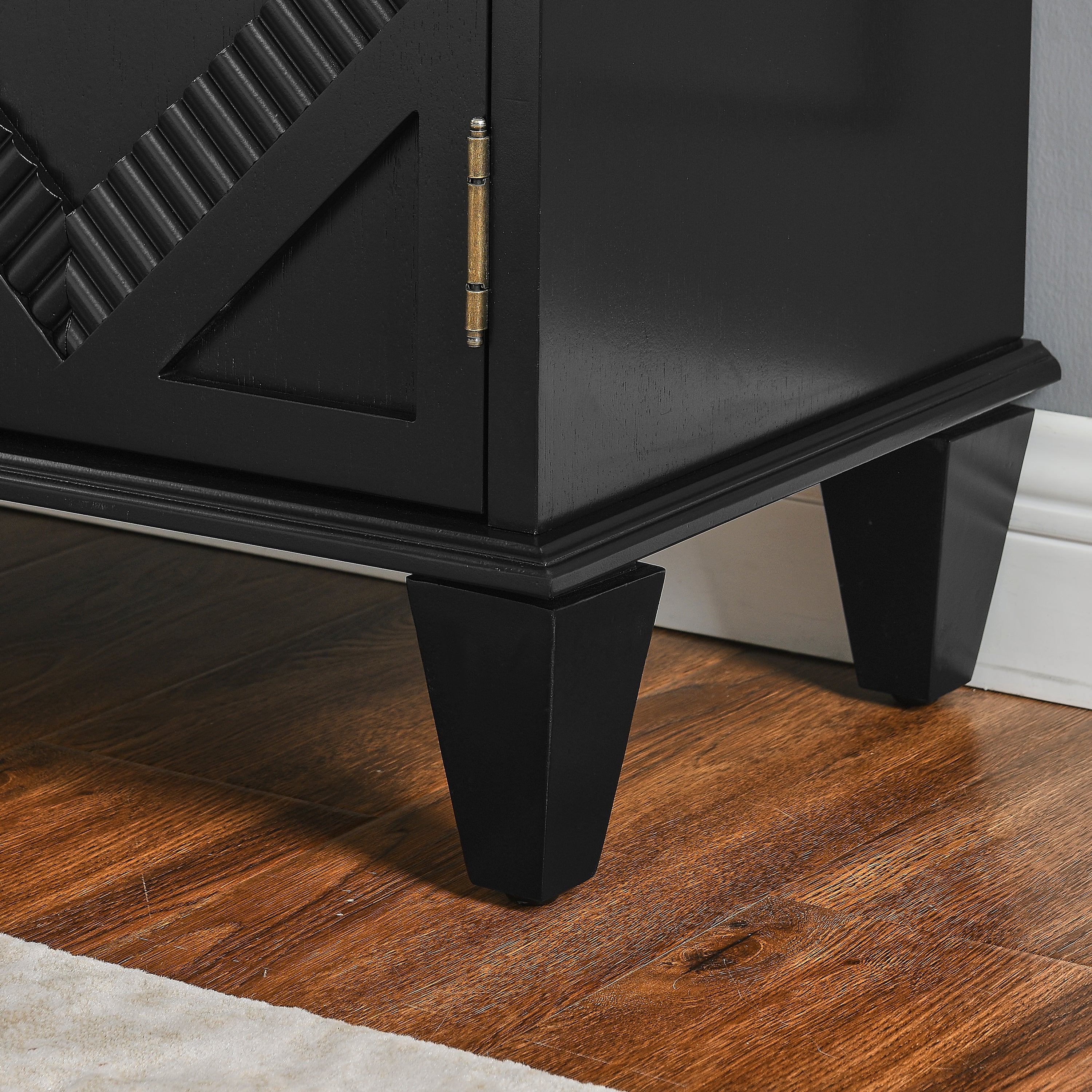 Mid Century Modern Geometric Accent Cabinet with Storage - 65.2"