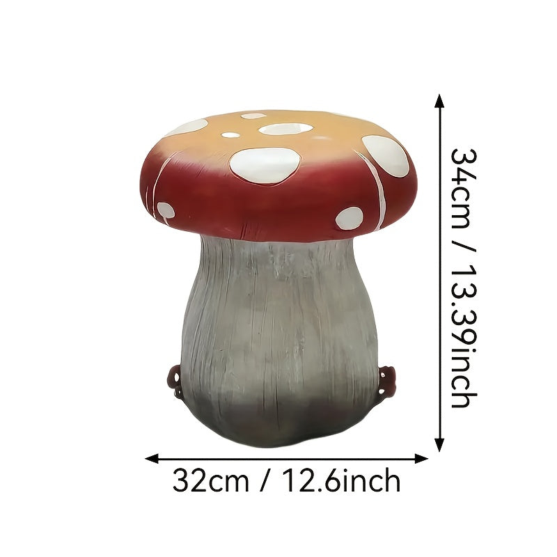 13.4" Forest Mushroom Garden Stool