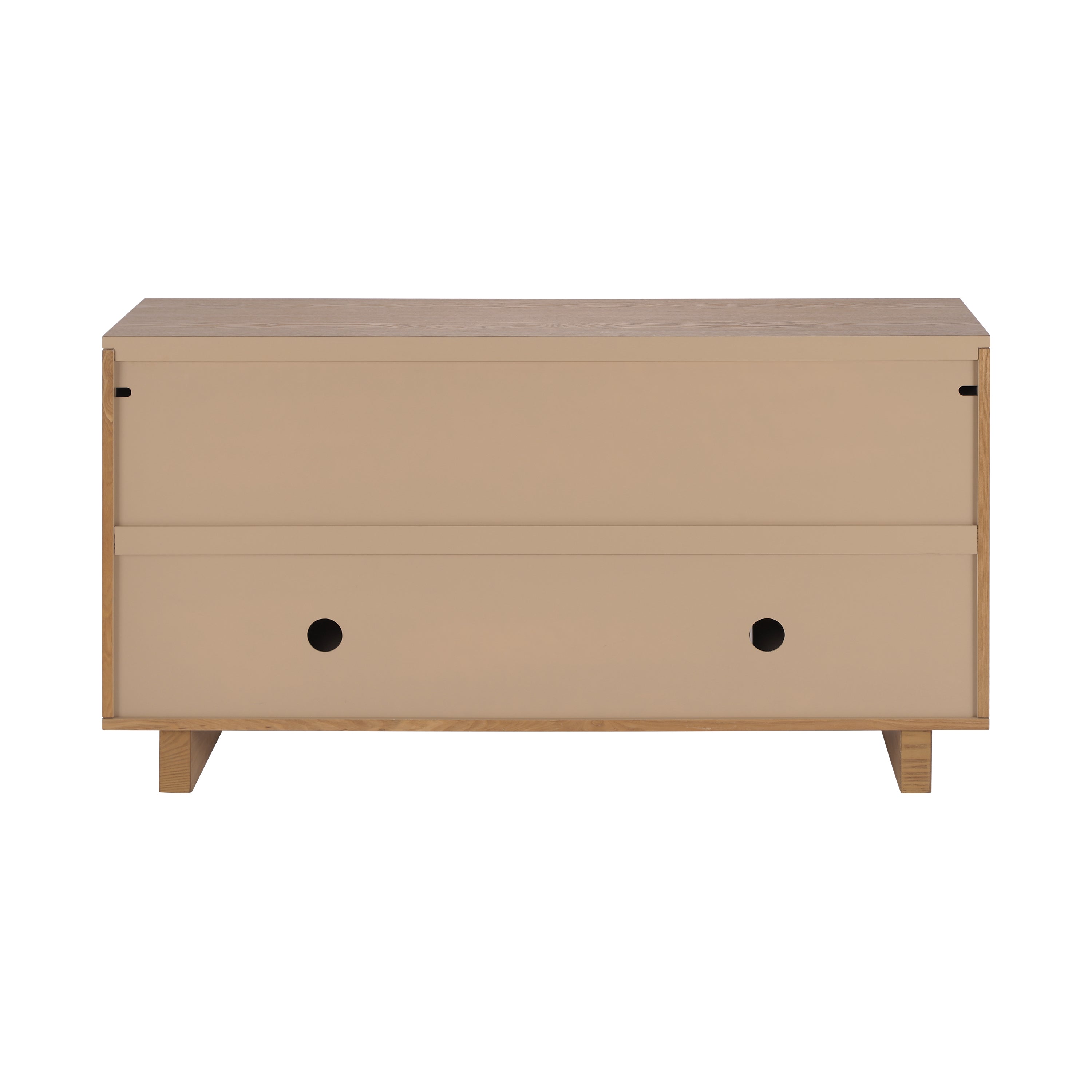 Modern Sideboard Storage Cabinet with 4 Doors & Metal Handles