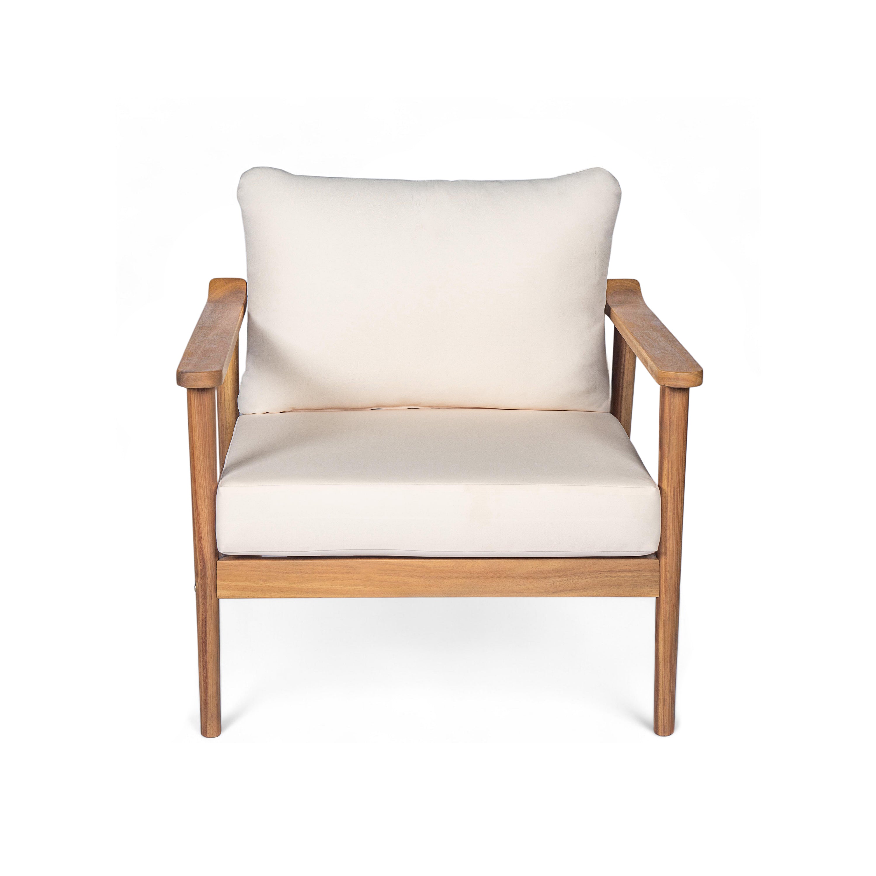 Mid-Century Modern Outdoor Lounge Chair with Cushions