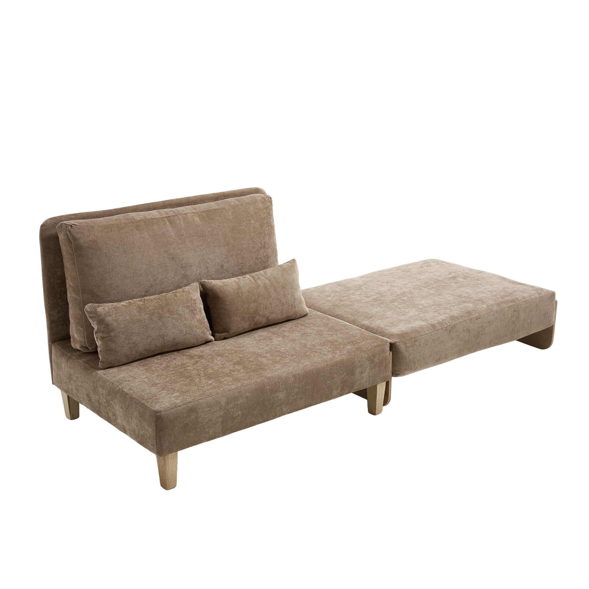 Mid-Century Modern Chenille Foldable Sofa Bed Recliner