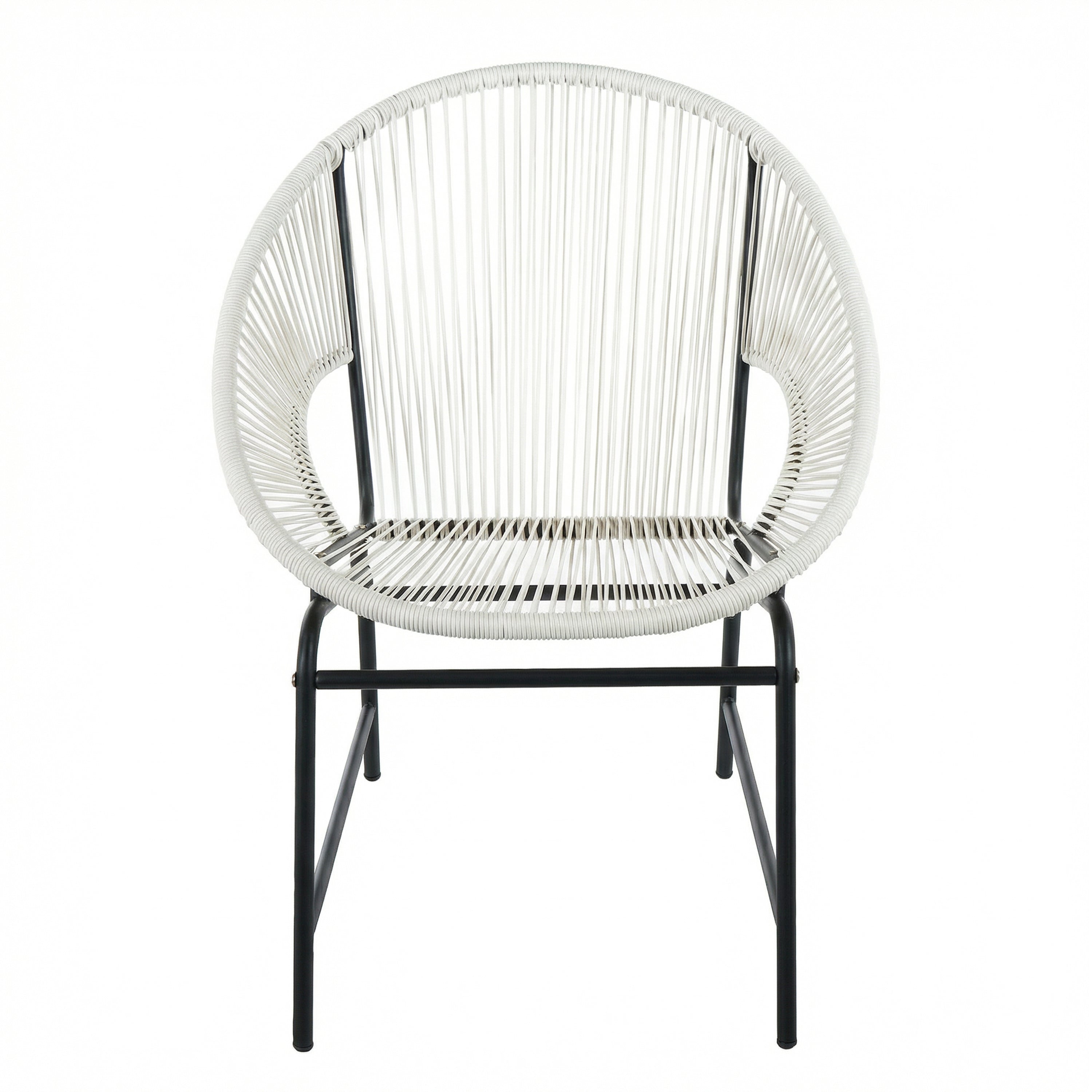 NUSA OUTDOOR PATIO WICKER CHAIR, TEAL PE RATTAN & IRON FRAME, SET OF 2