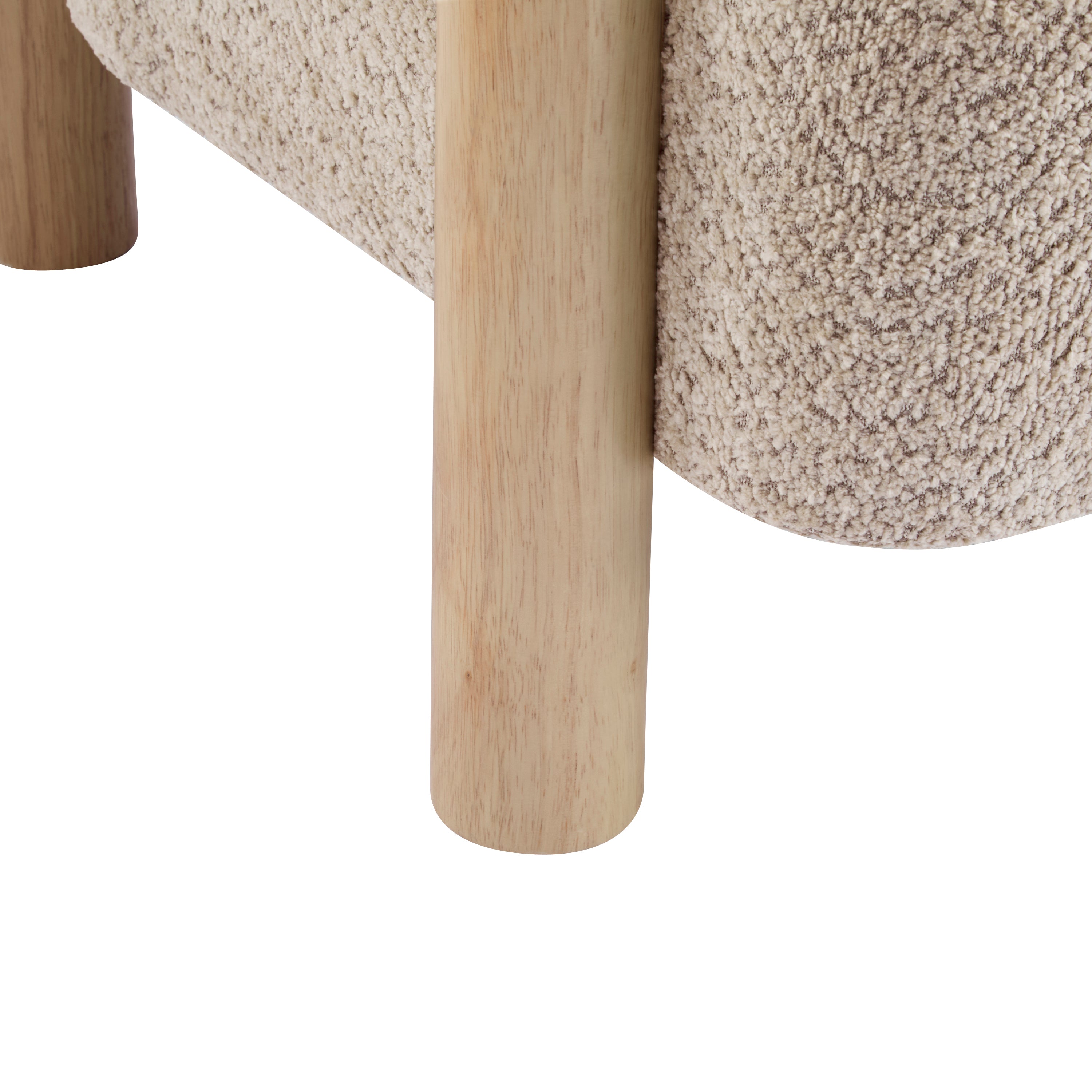Boucle Upholstered Accent Arm Chair with Modern Wooden Frame