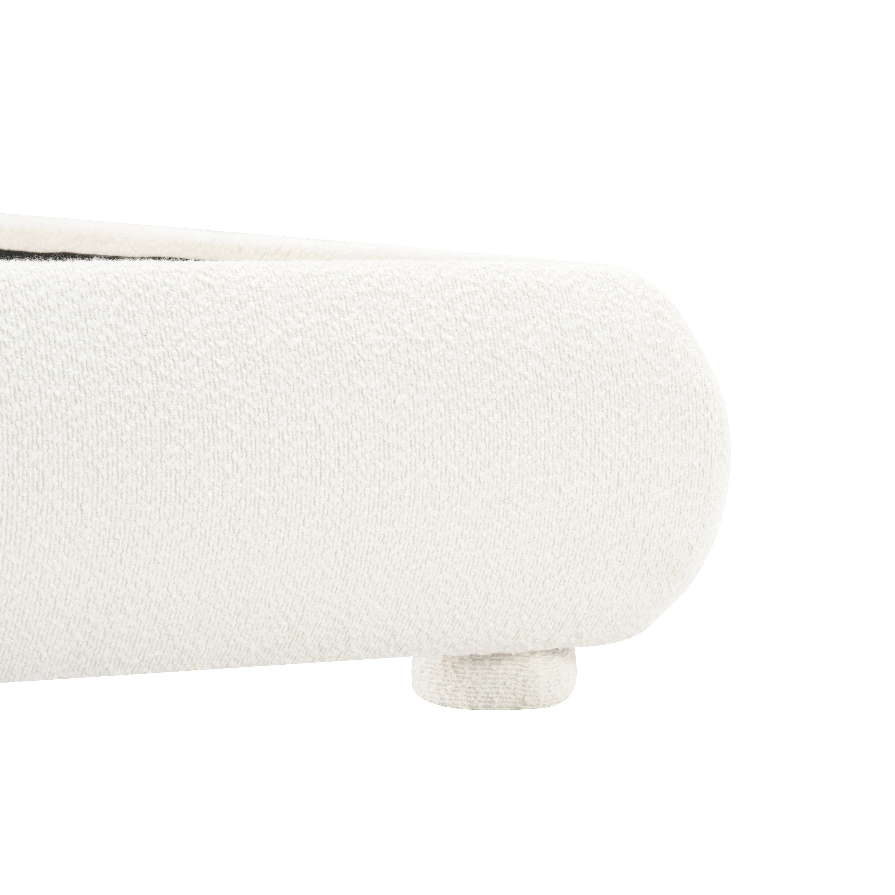 Modern Bed Frame with Upholstered Curved Headboard