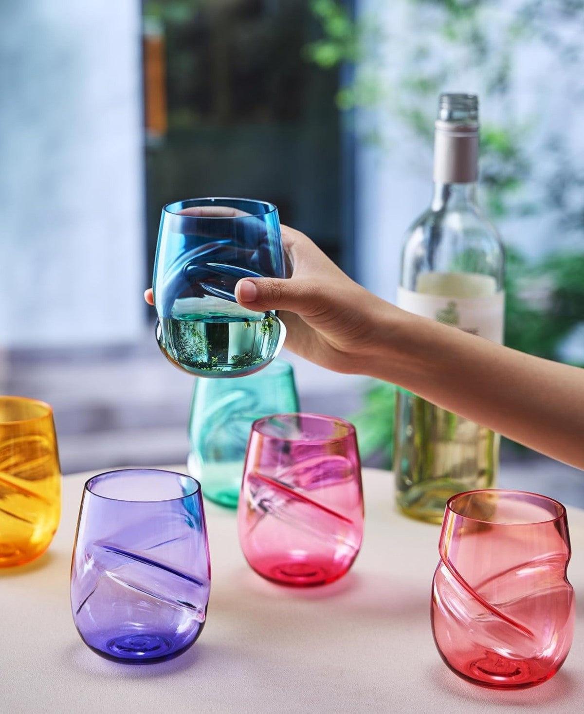 Aerating Stemless Wine Glasses Set of 6
