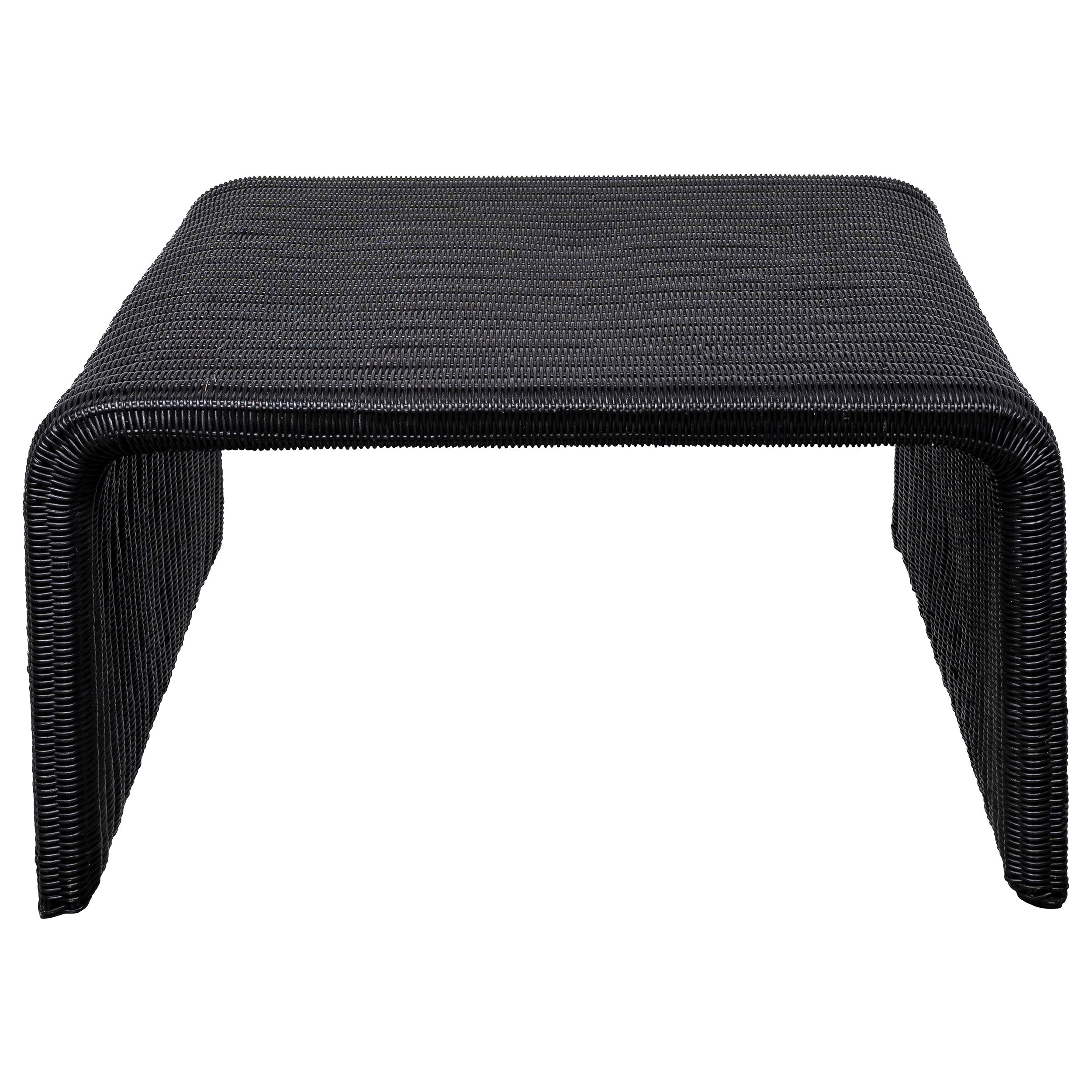 Gage 2-Piece Coffee and End Table Set with Woven Rattan Finish