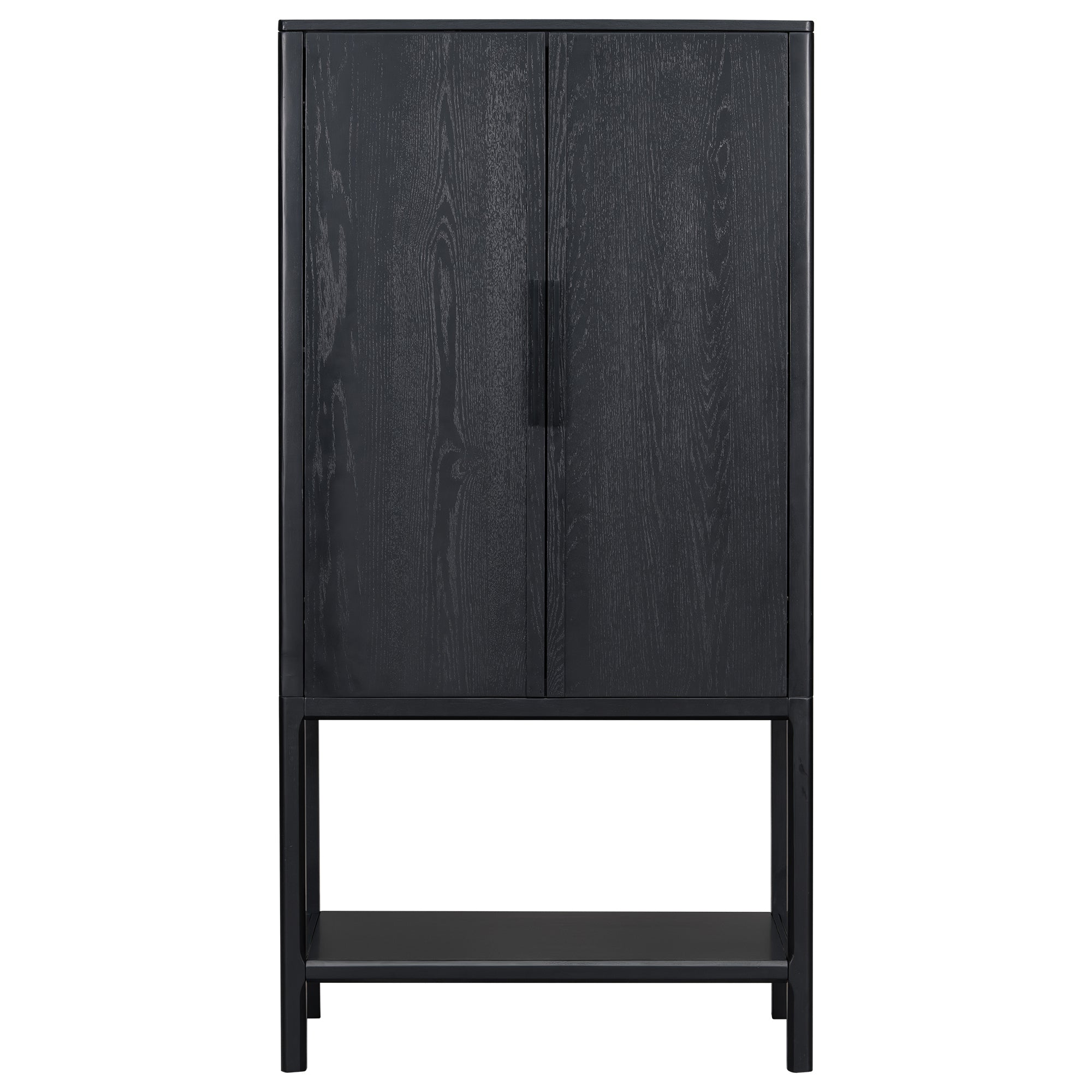 Modern Oak Veneer Tall Cabinet