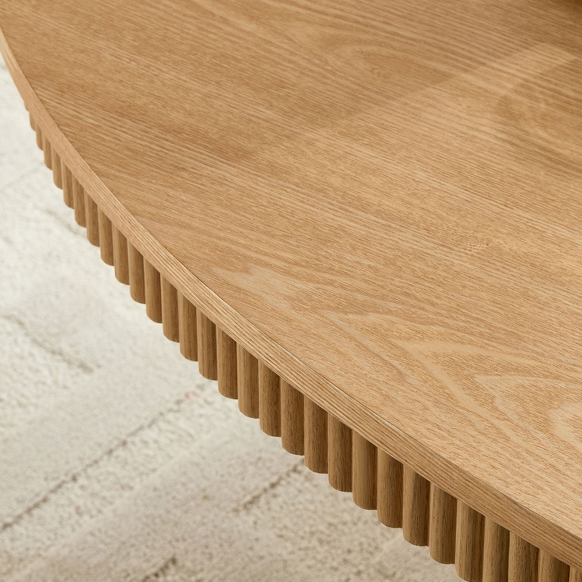 Fluted Oval Pedestal Coffee Table