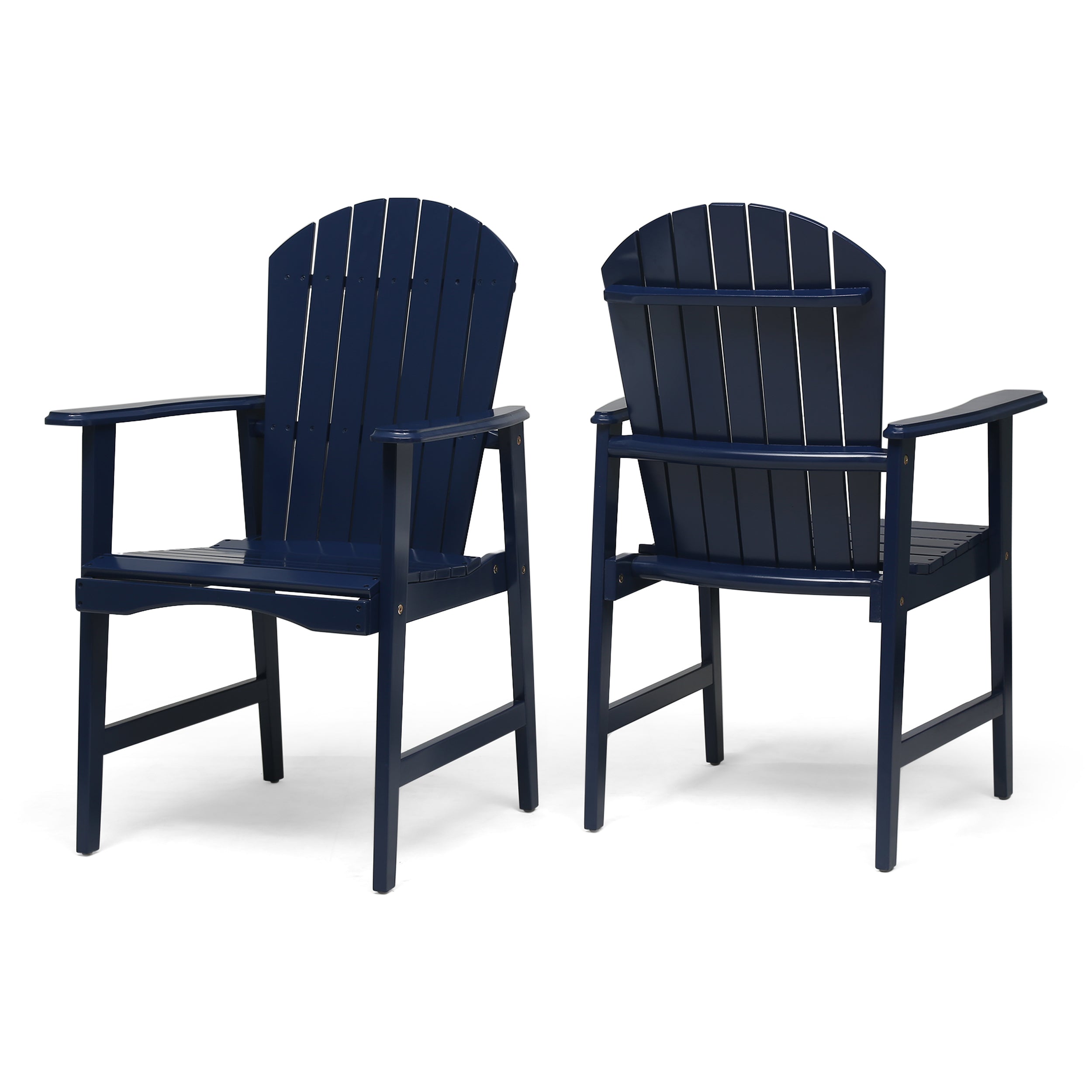 Outdoor Weather Resistant Acacia Wood Adirondack Dining Chairs, Set of 2