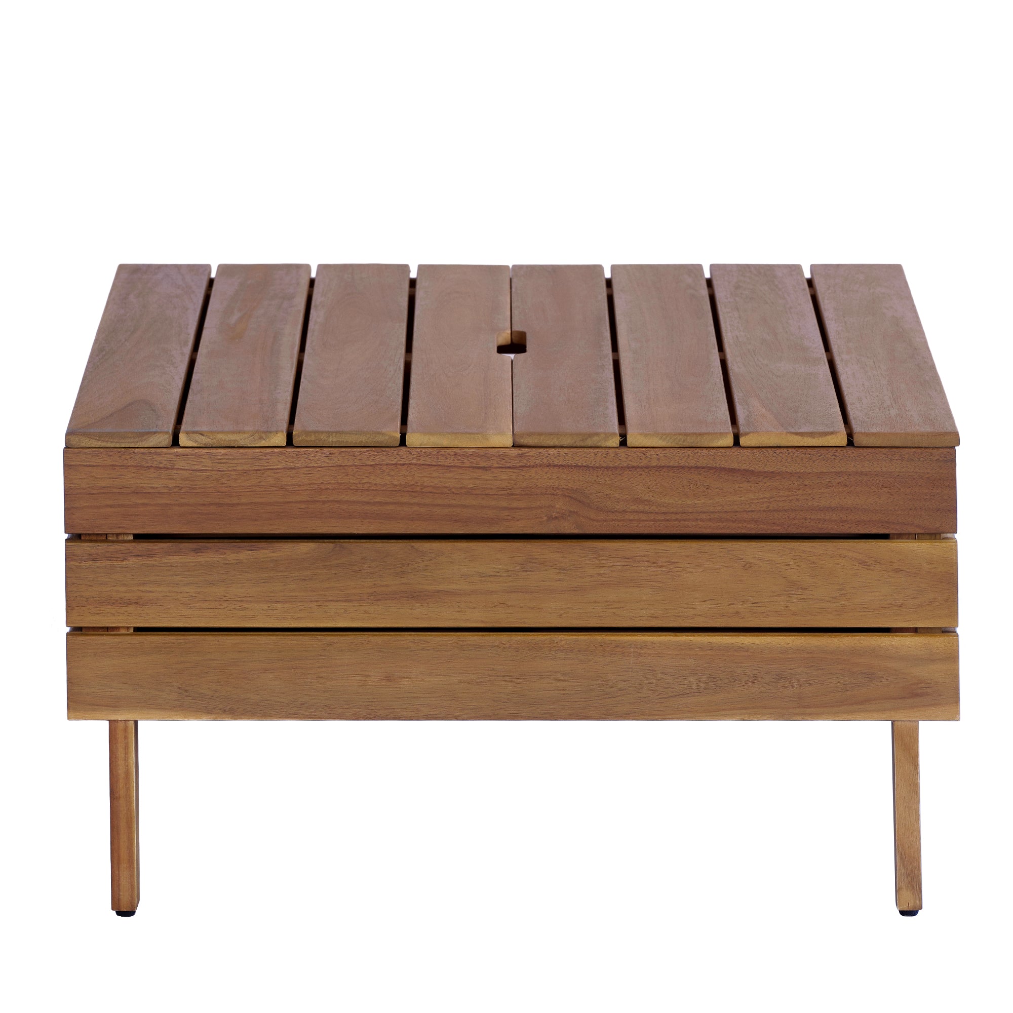 8-Piece Acacia Wood Outdoor Patio Sofa Set, Modular Sectional Furniture Set With Storage Tea Table, Coffee Table And Cushions