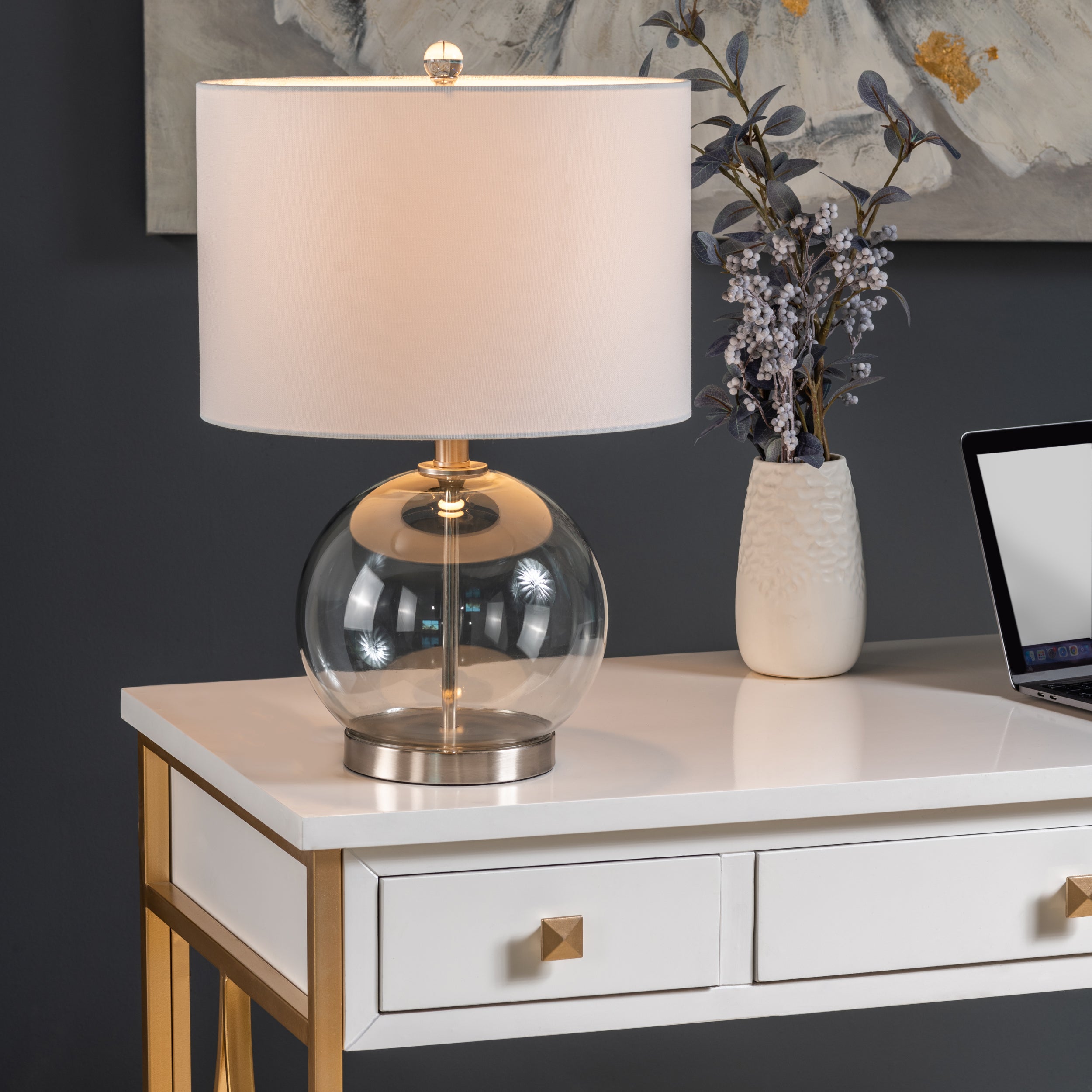 Smoke Glass Table Lamp