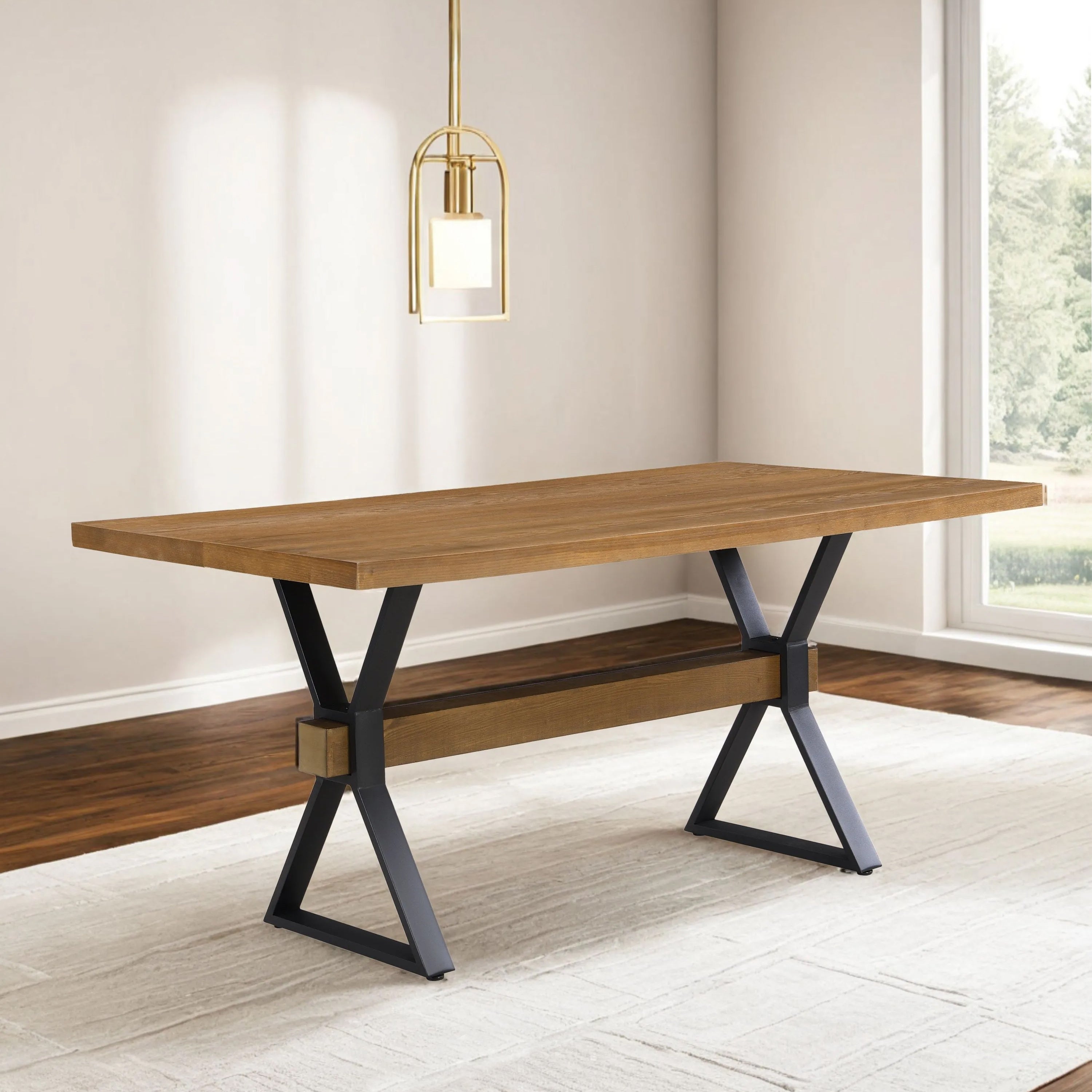Hartsdale Rectangular Dining Table with X-Shaped Base