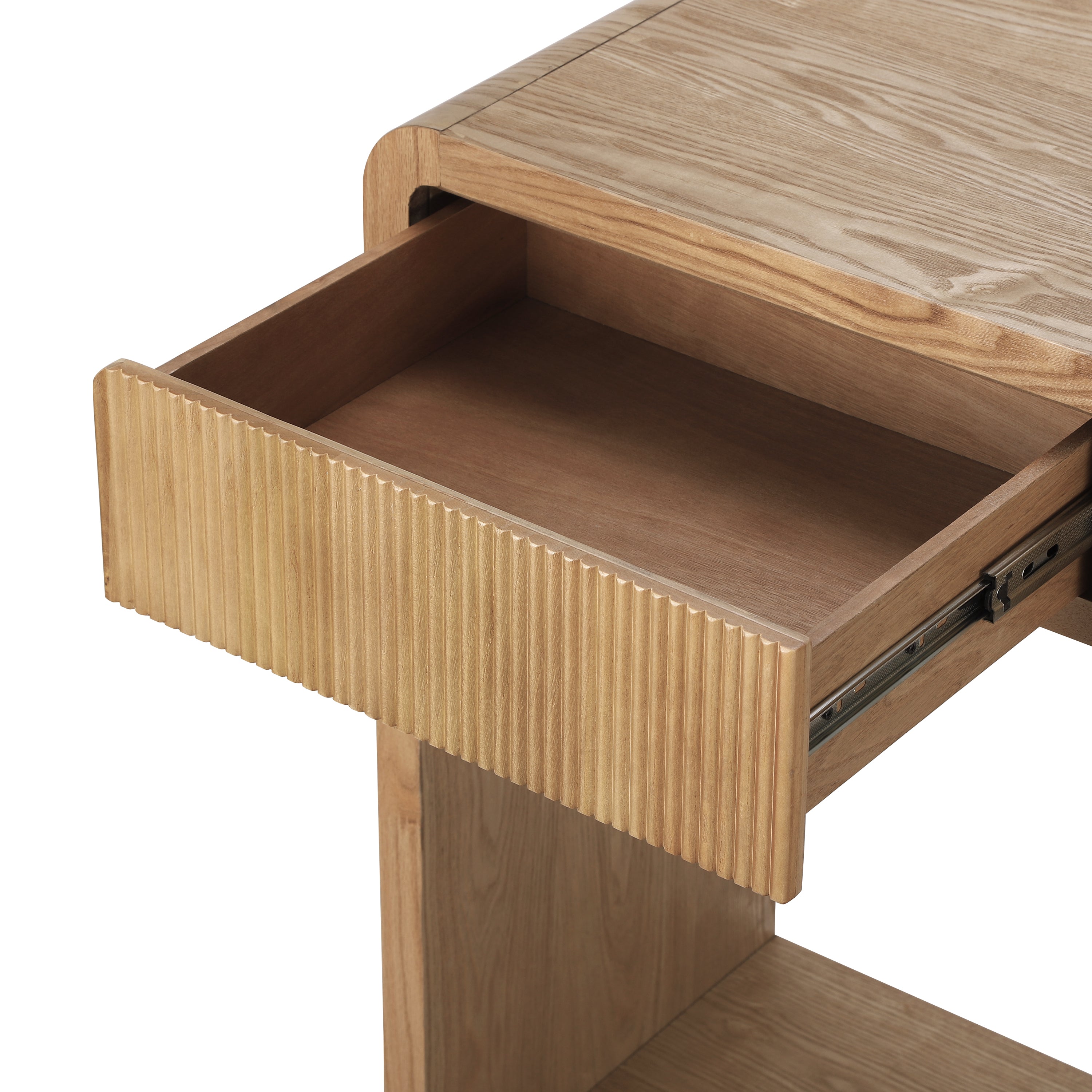 Modern 3-Drawer Console Table with Vertical Slats