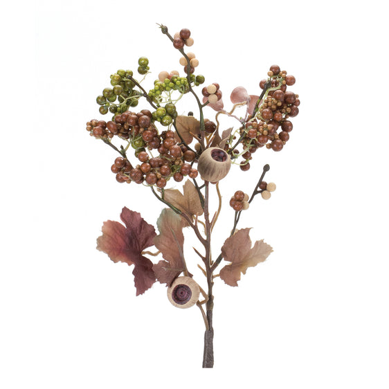 Harvest-Leaf-and-Berry-Pod-Spray-(set-of-12)-Brown-Faux-Florals