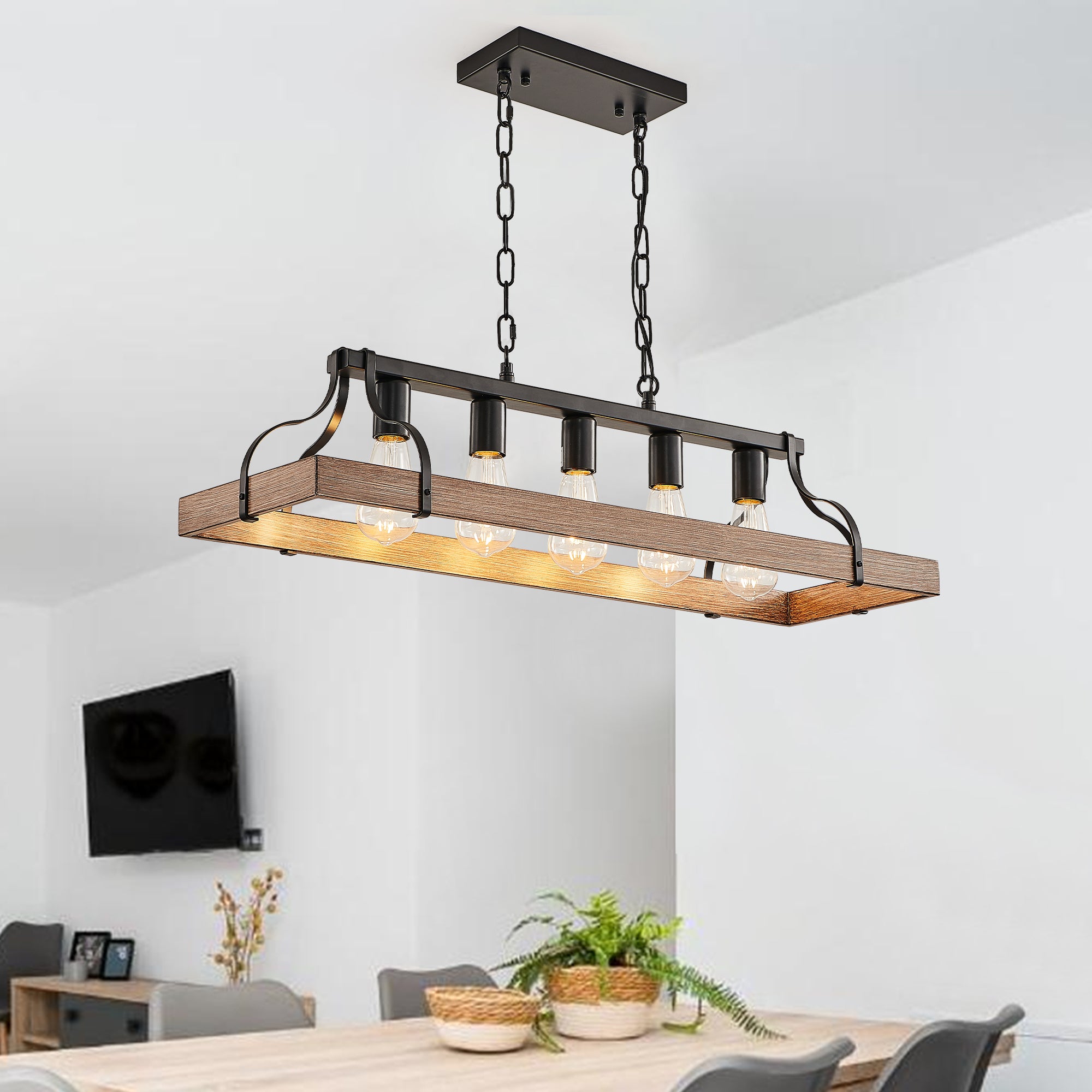 Modern Farmhouse Two-Tone Pendant Light