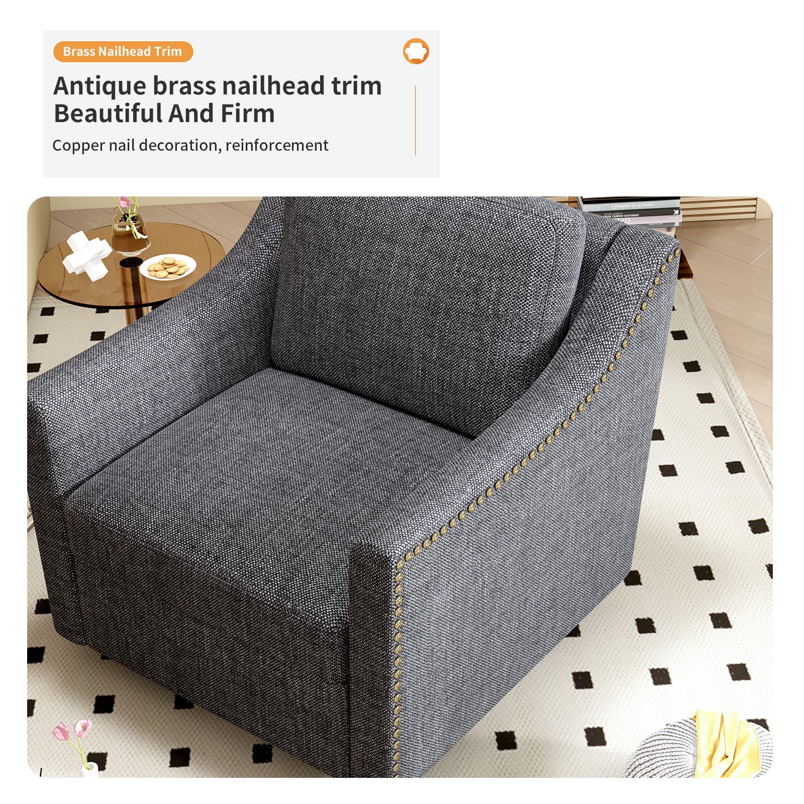 Teddy Fleece 360° Swivel Round Upholstered Comfy Accent Chair With Pillow