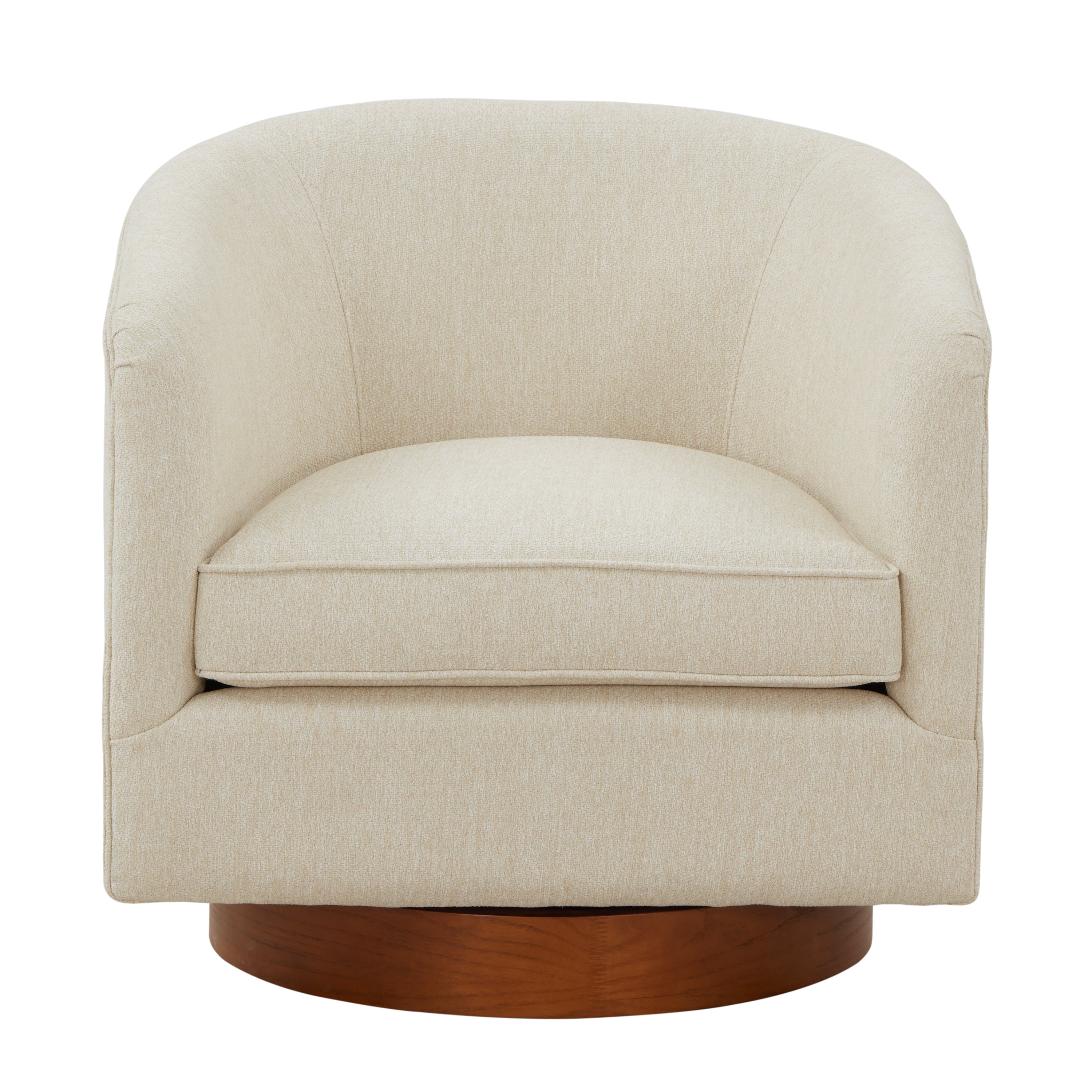 Miramar Swivel Club Accent Chair with Wood Base