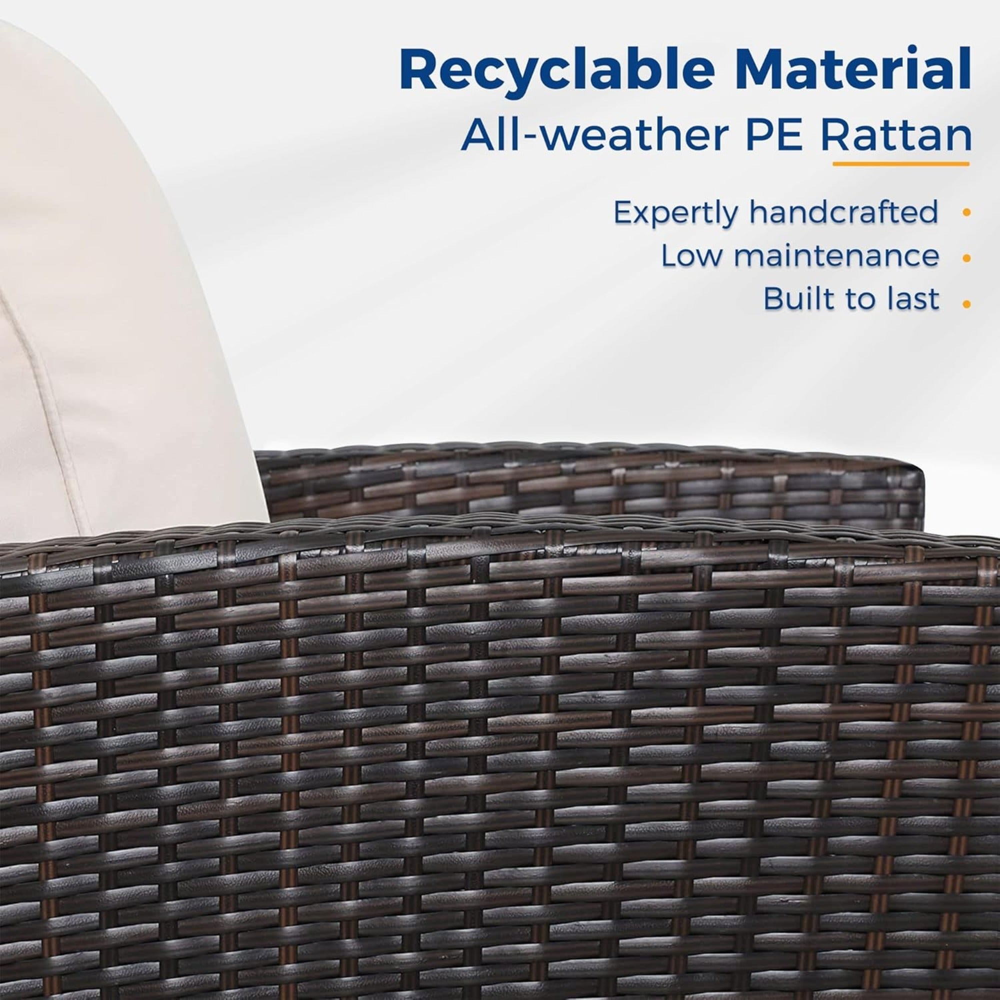 All-Weather Wicker 3-Seat Patio Sofa with Thick Gray Cushions & Black Iron Frame, 67.7'