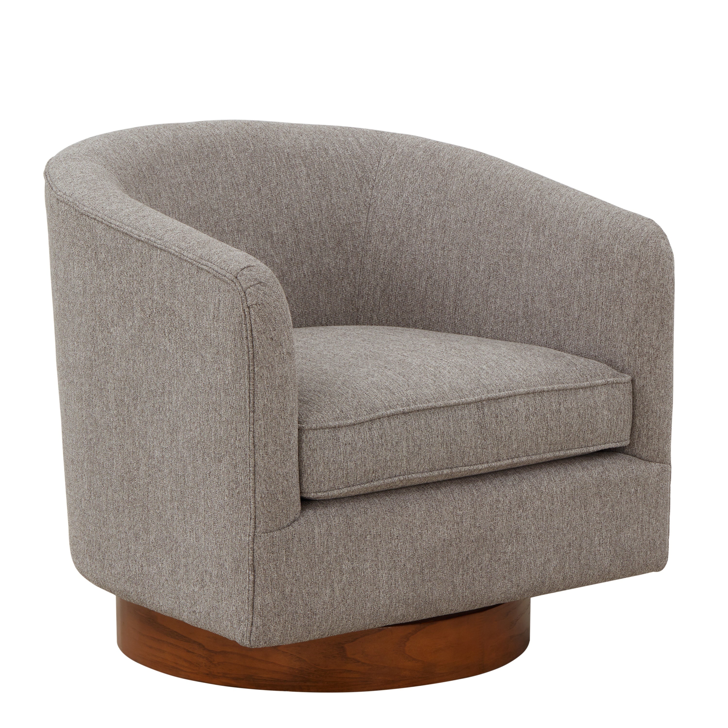 Miramar Swivel Club Accent Chair with Wood Base