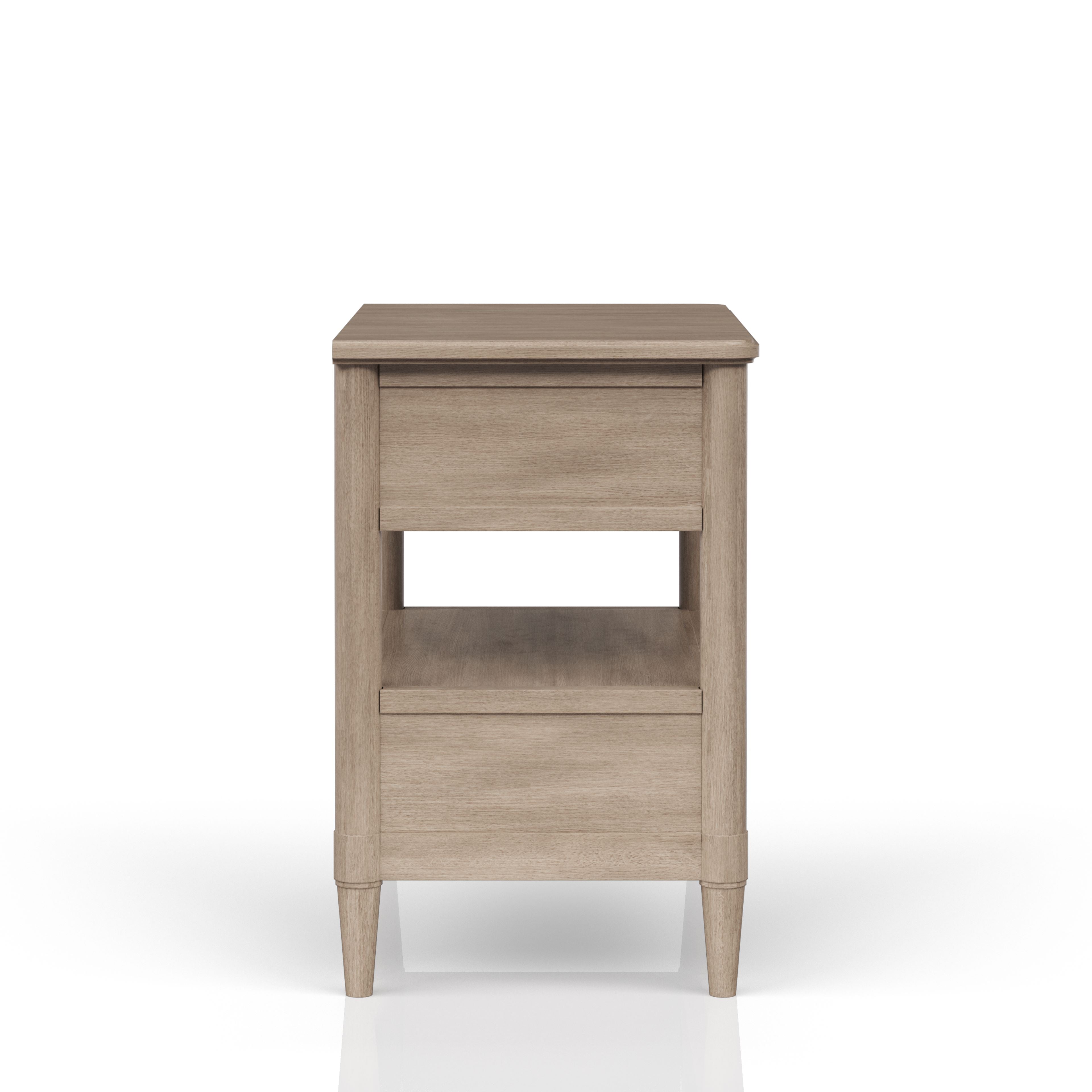 Nightstand with 2 Drawer and Open Shelf